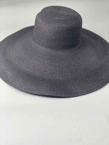 Black Floppy Straw Hat - Blaze