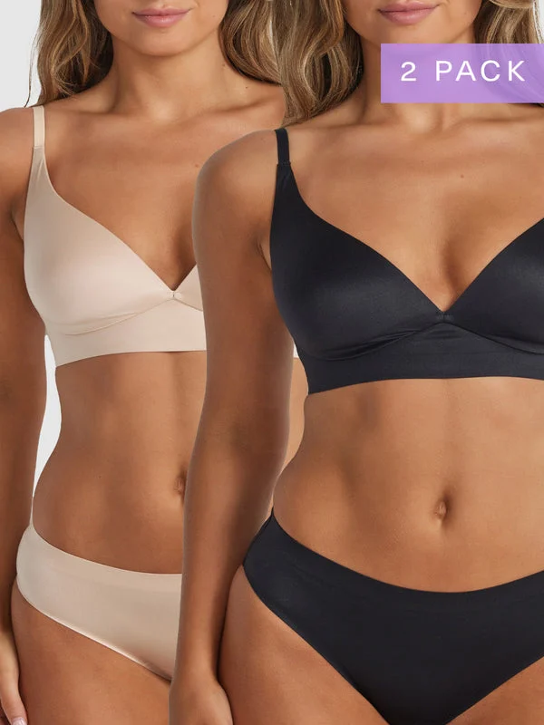 2-pack Ultrasoft Plunge WirefreeBra