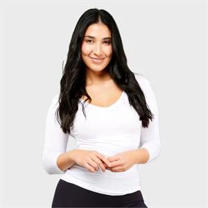 3/4 Sleeve V Neck Top