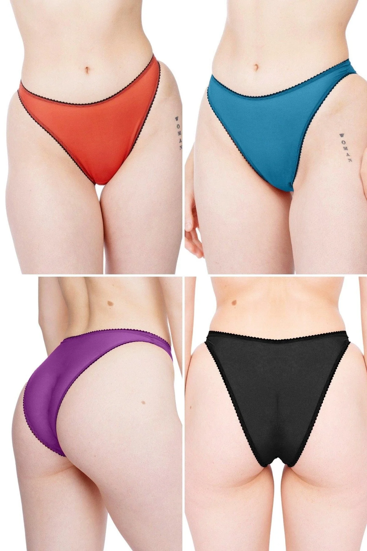 3 PACK MIDNIGHT mesh high leg briefs