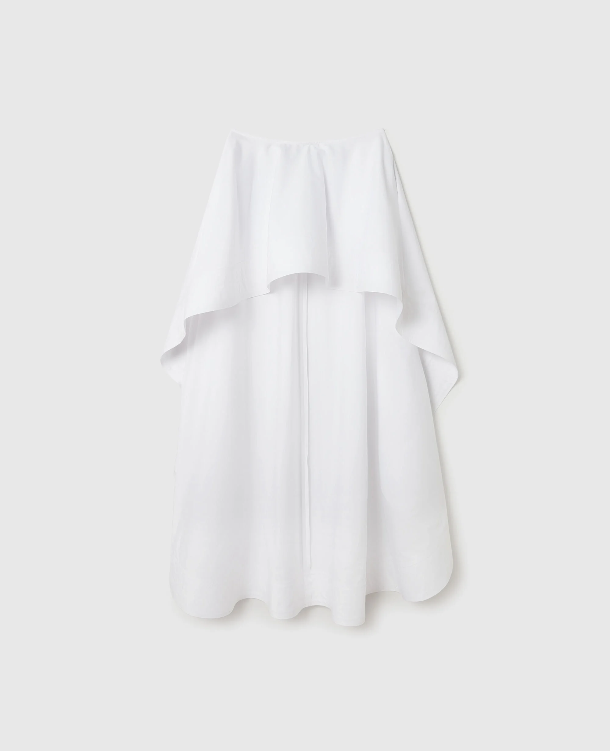Cotton Poplin Asymmetric Frill Skirt