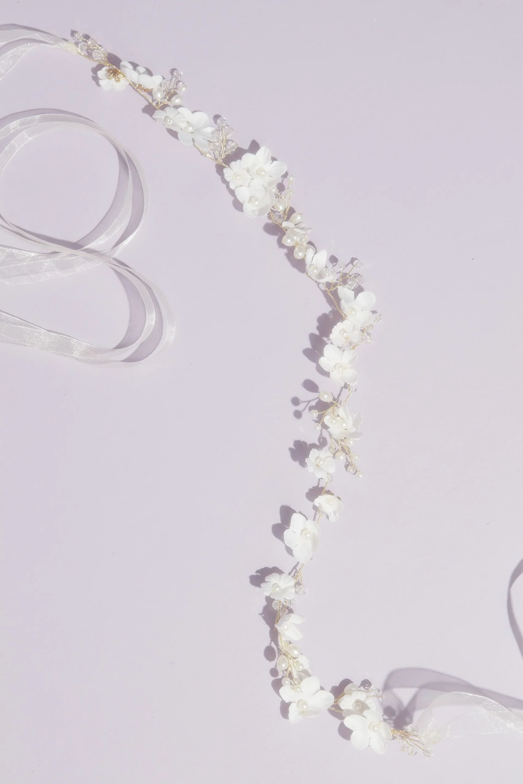 3D Floral Sash with Beads and Pearls