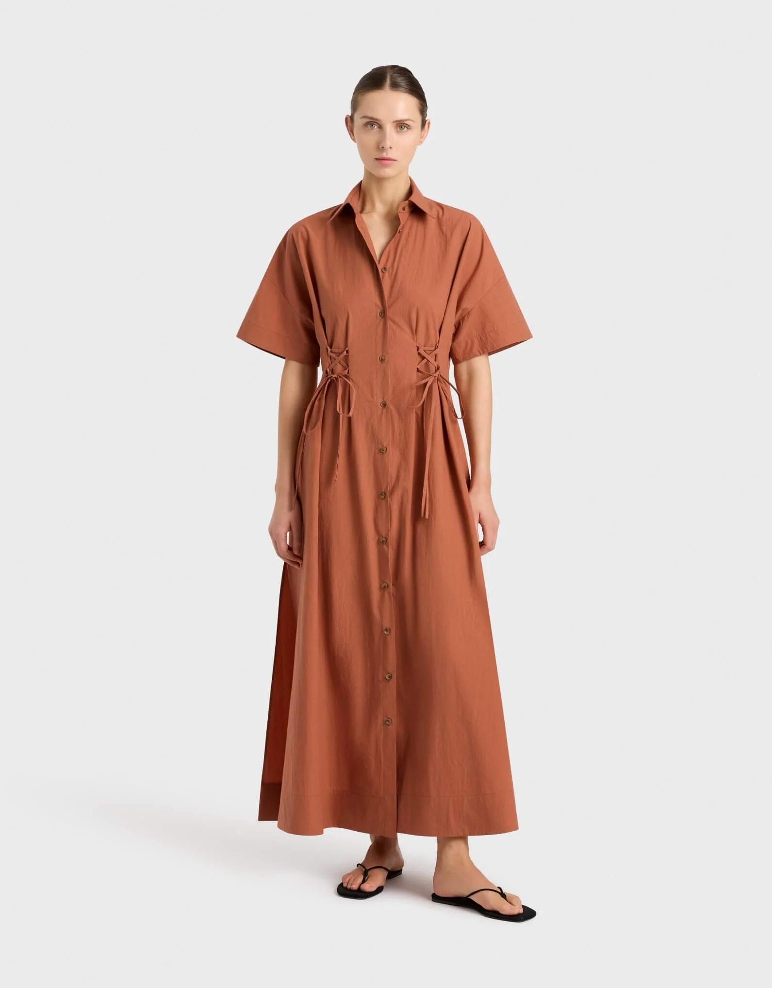 Kyoto Lace Front Shirt Dress Sienna