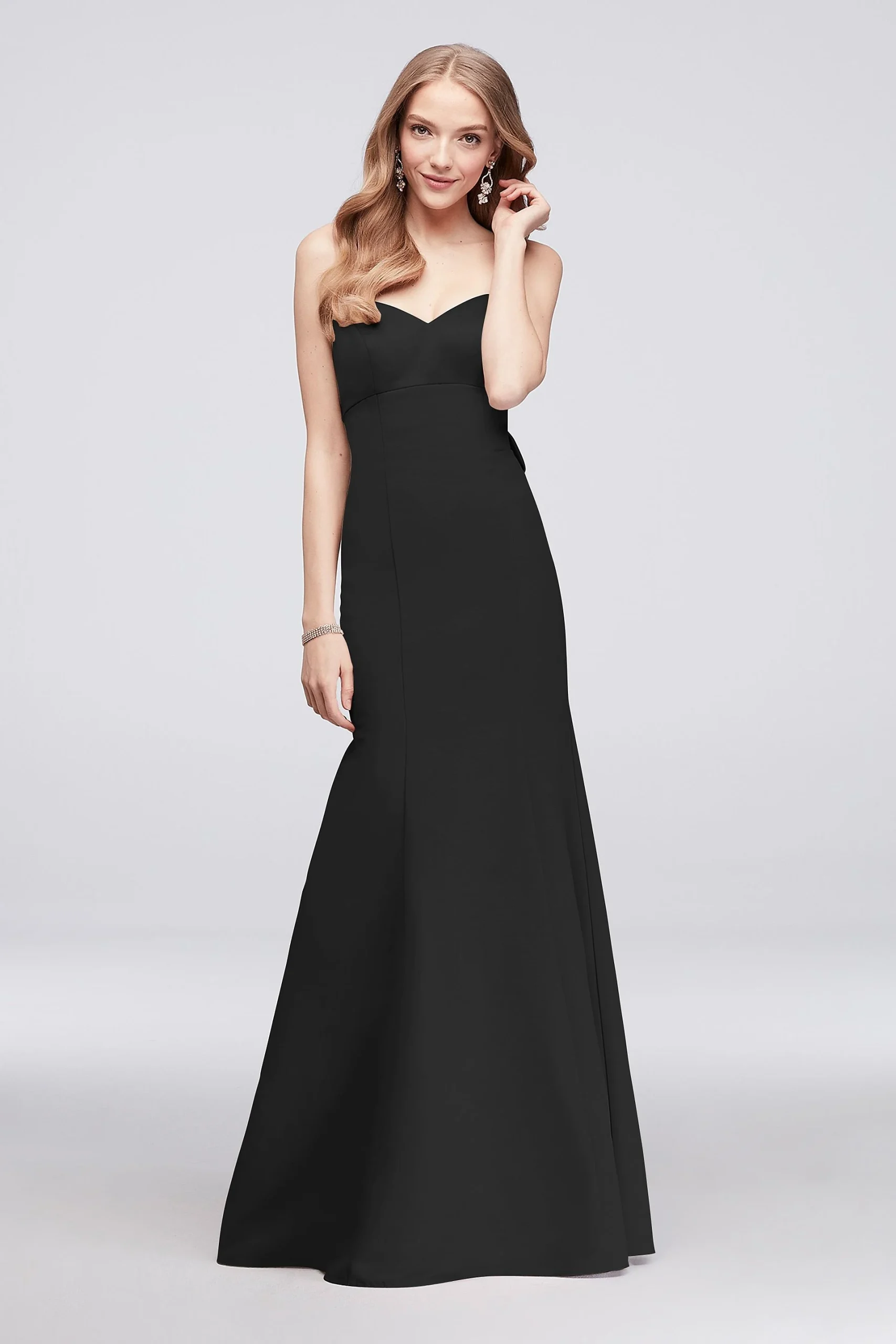 Strapless Faille Mermaid Bridesmaid Dress with Bow