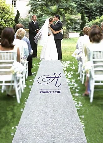 Personalized Watercolor Initial Aisle Runner