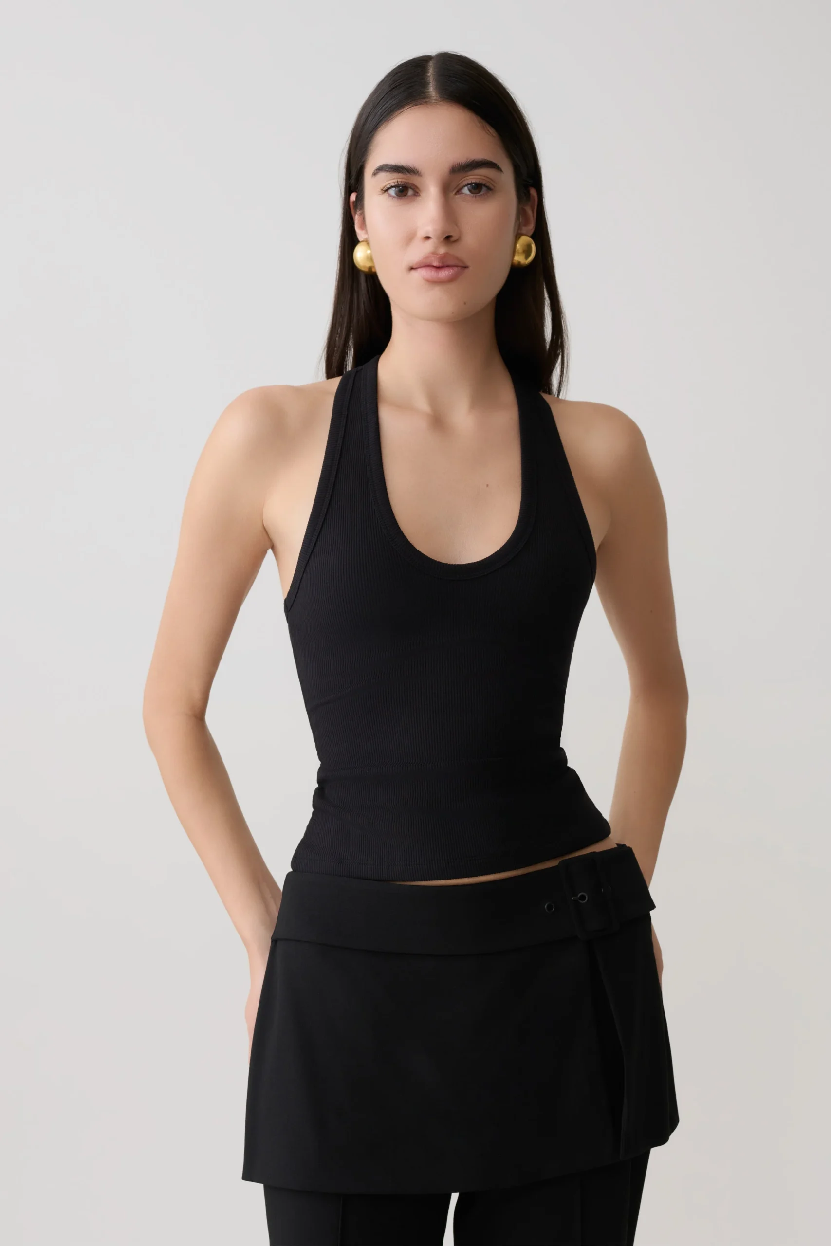 ActressRibbed Tank - Black