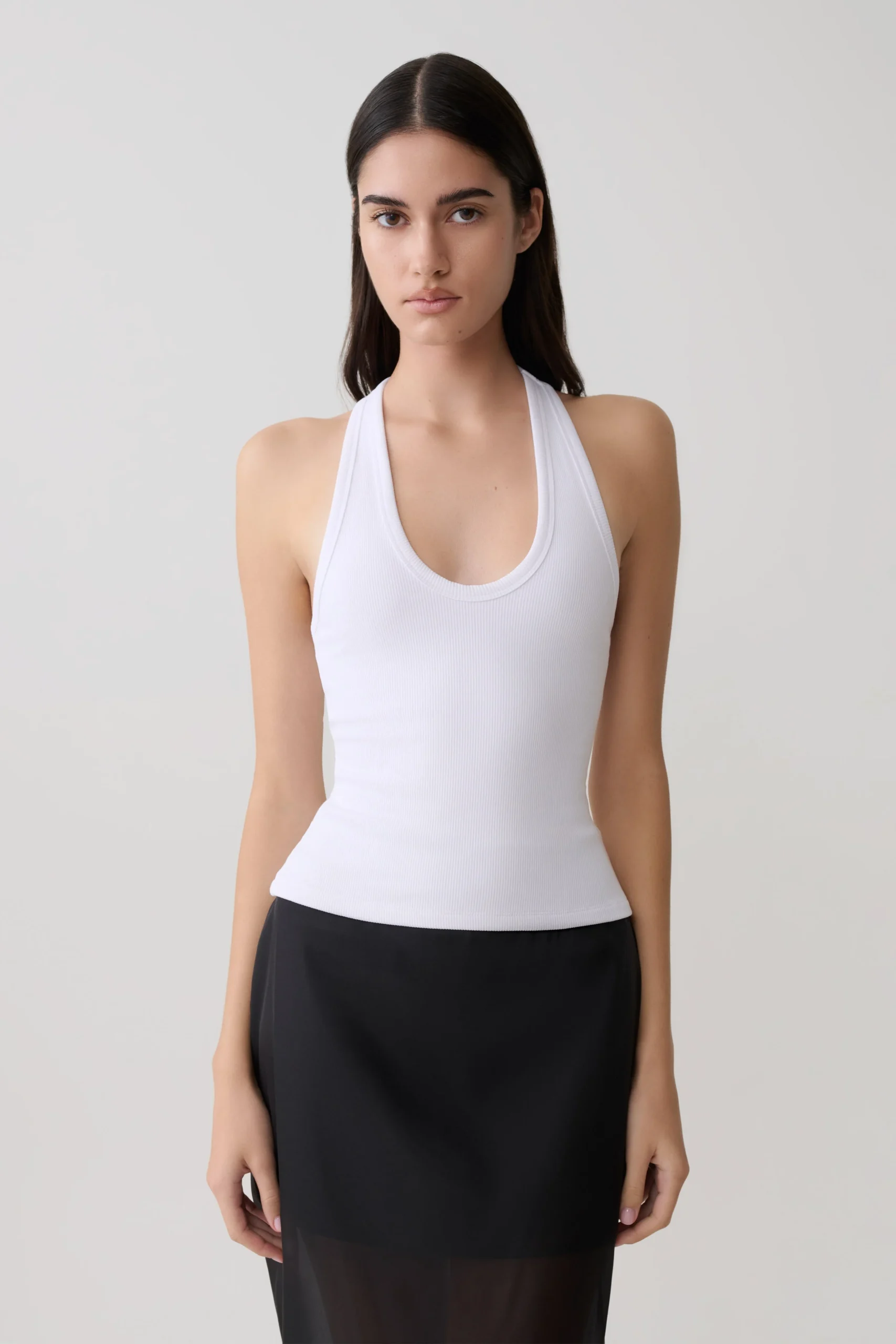 ActressRibbed Tank - White