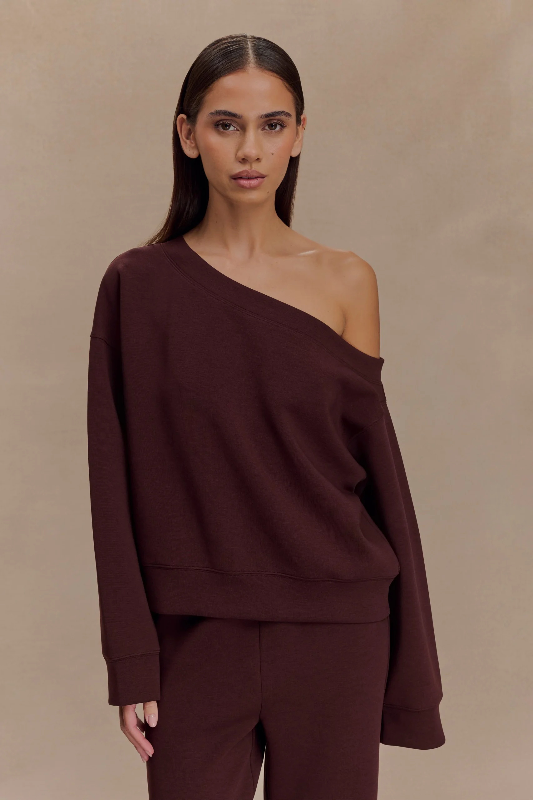 AidenFINAL SALESlouchy Crew Jumper - Chocolate