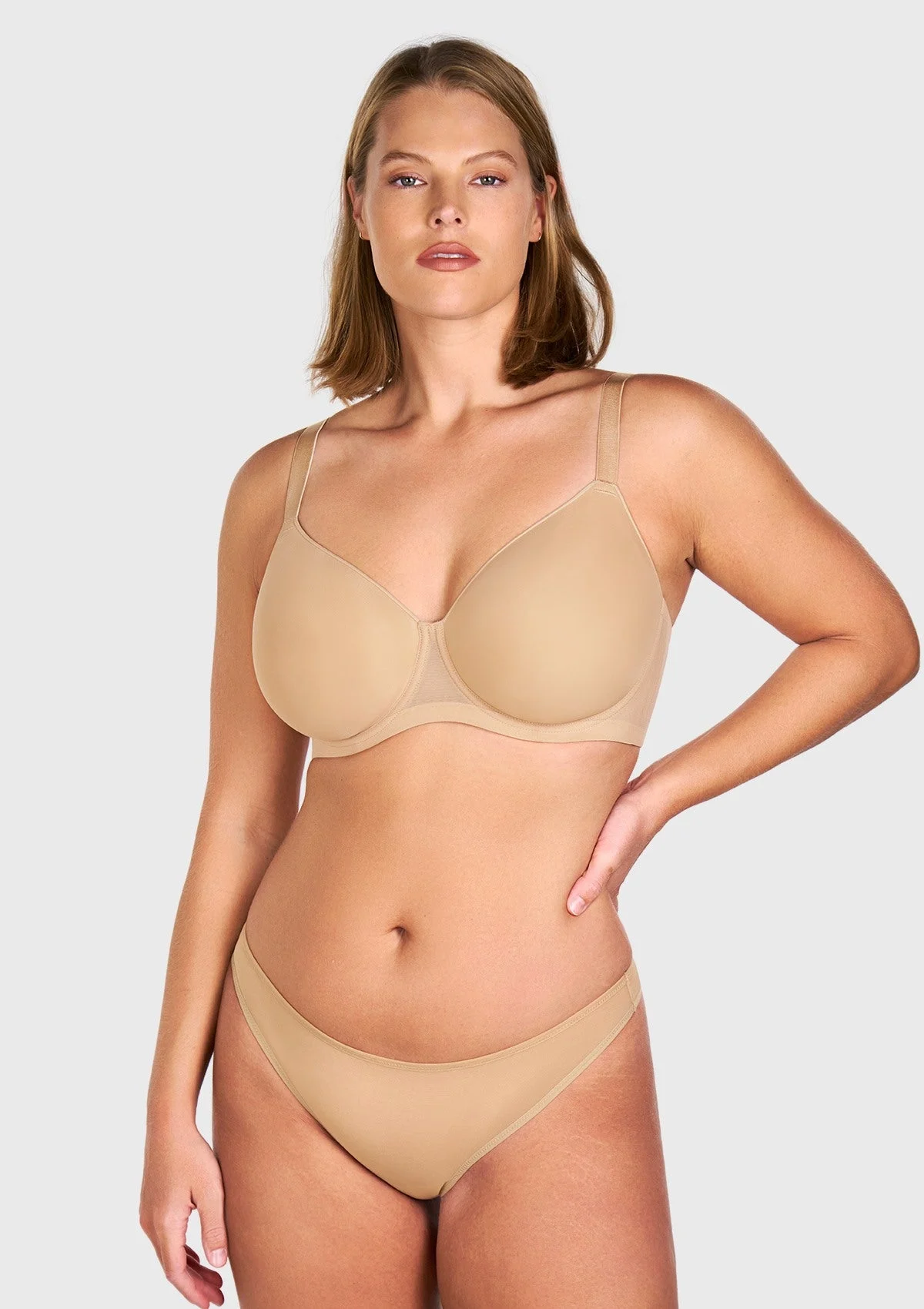 AirMesh Full Coverage Smooth Mesh Lightly Padded Lined Underwire T-Shirt Bra