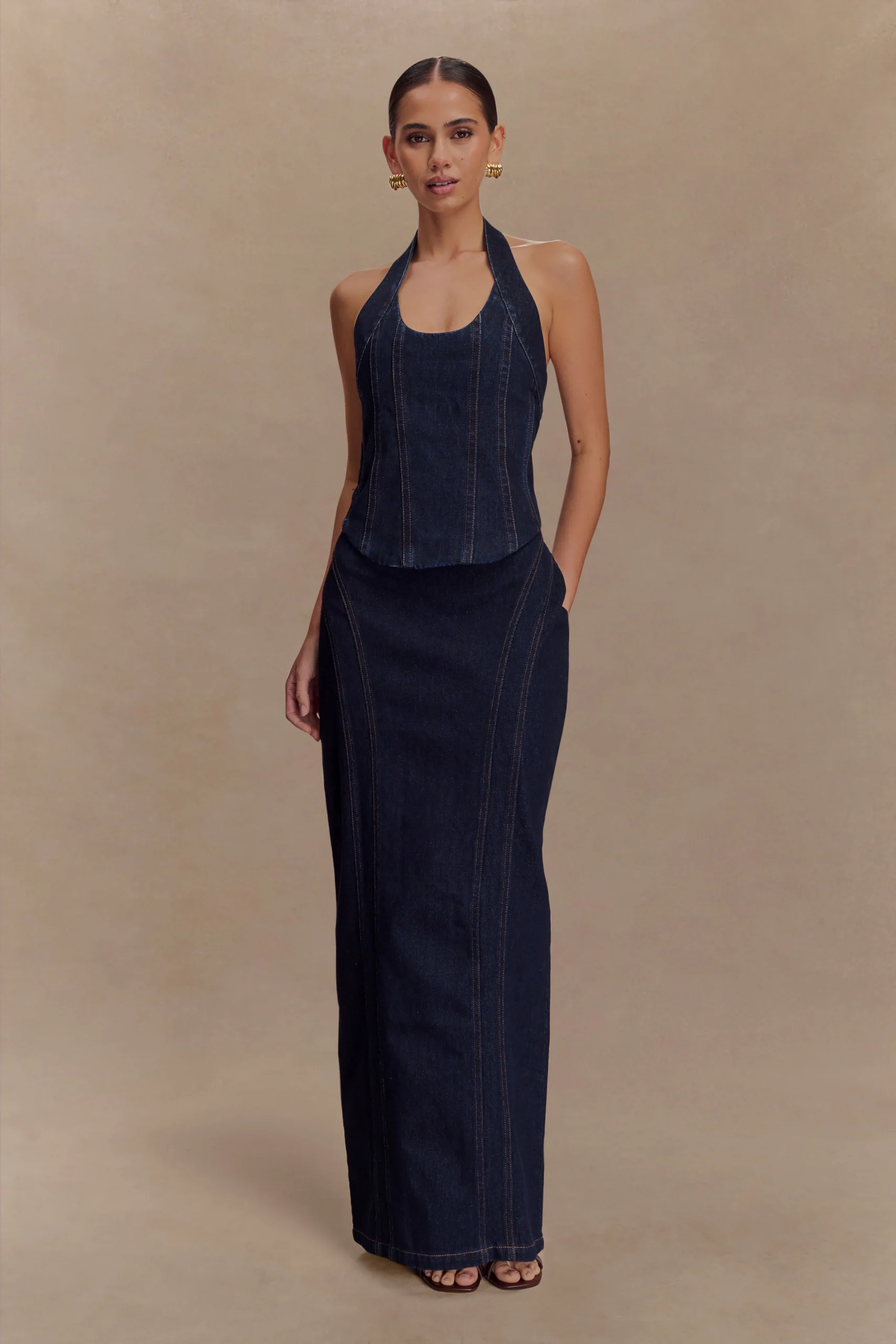 AlmaFINAL SALEDenim Maxi Skirt - Indigo Blue