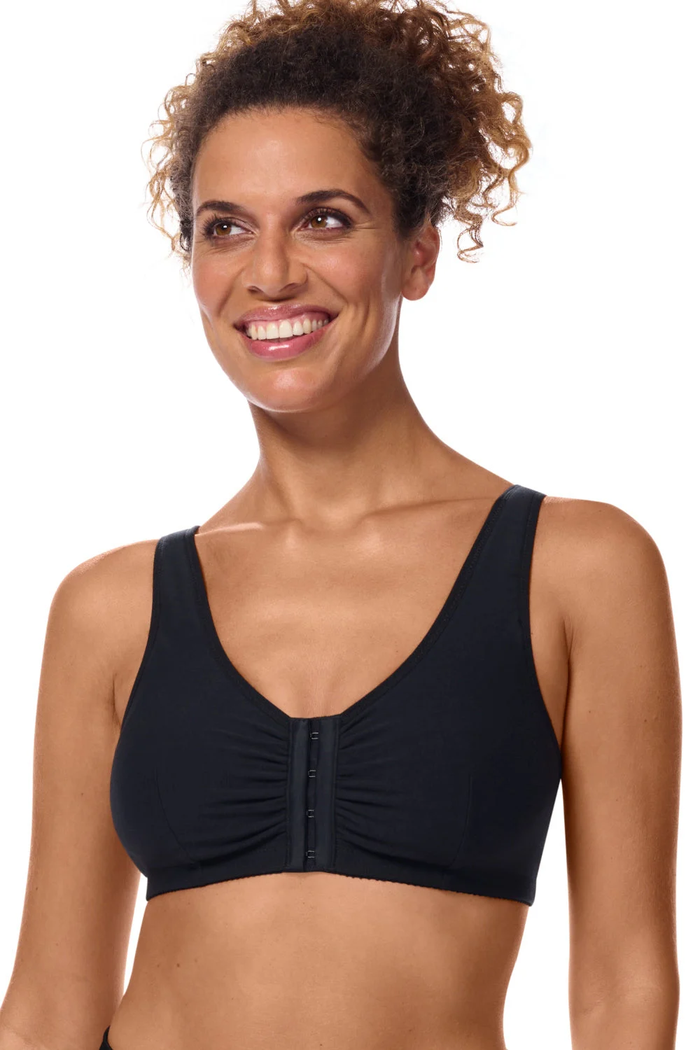Amoena Fleur Prosthetic Cotton Bra, Black (44853)