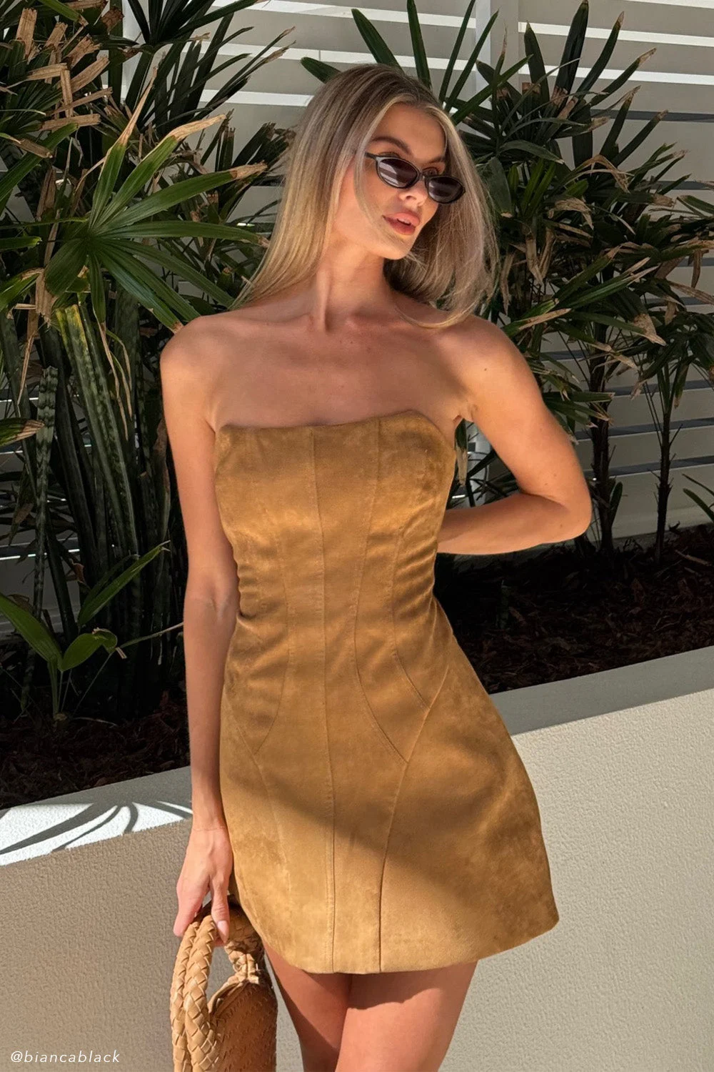 AndyFINAL SALEFaux Suede Mini Dress - Camel