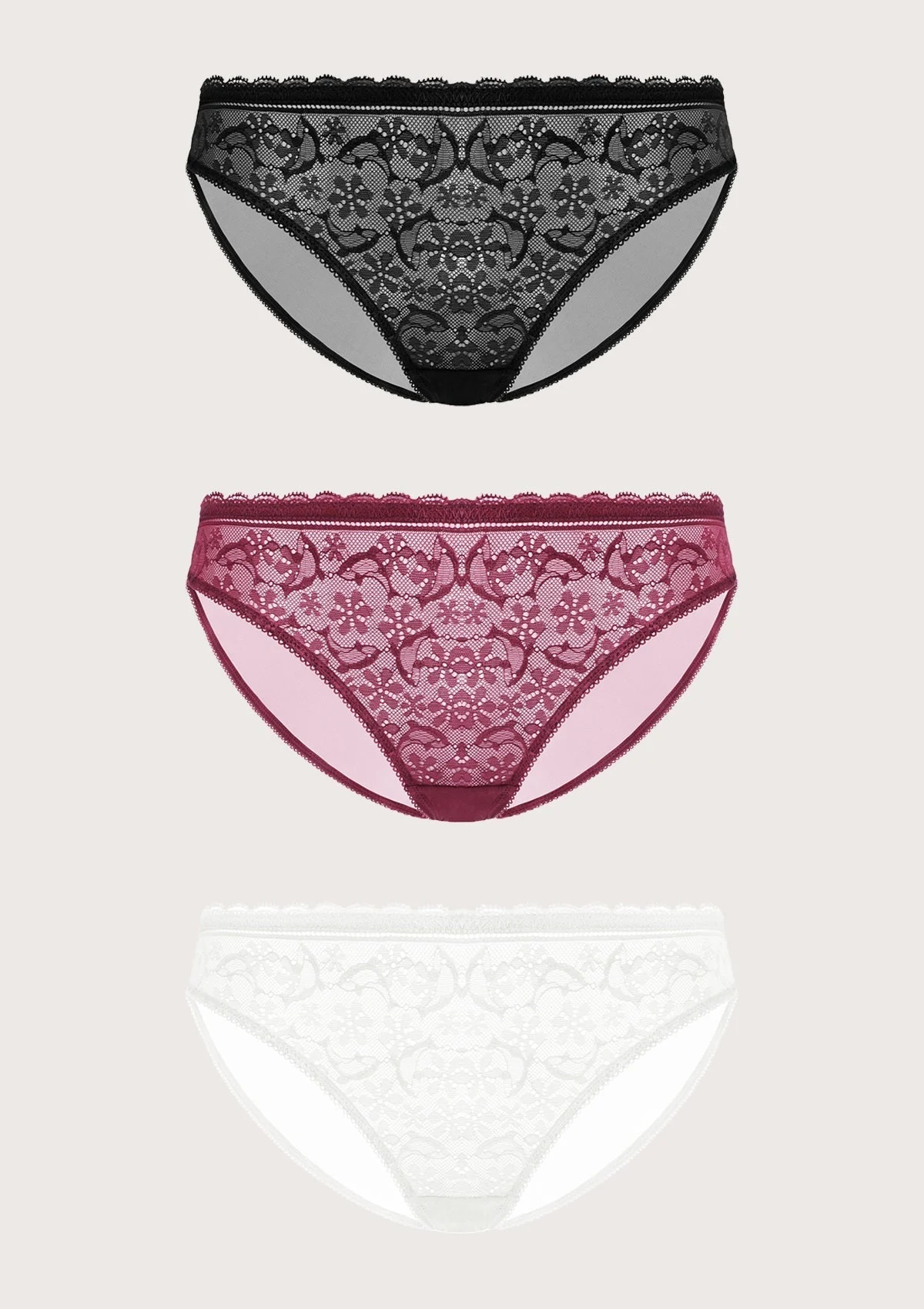 Anemone Lace Dolphin Panties 3 Pack