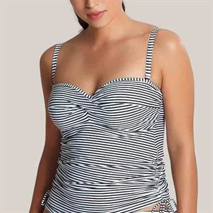 Anya Stripe Bandeau Tankini Top