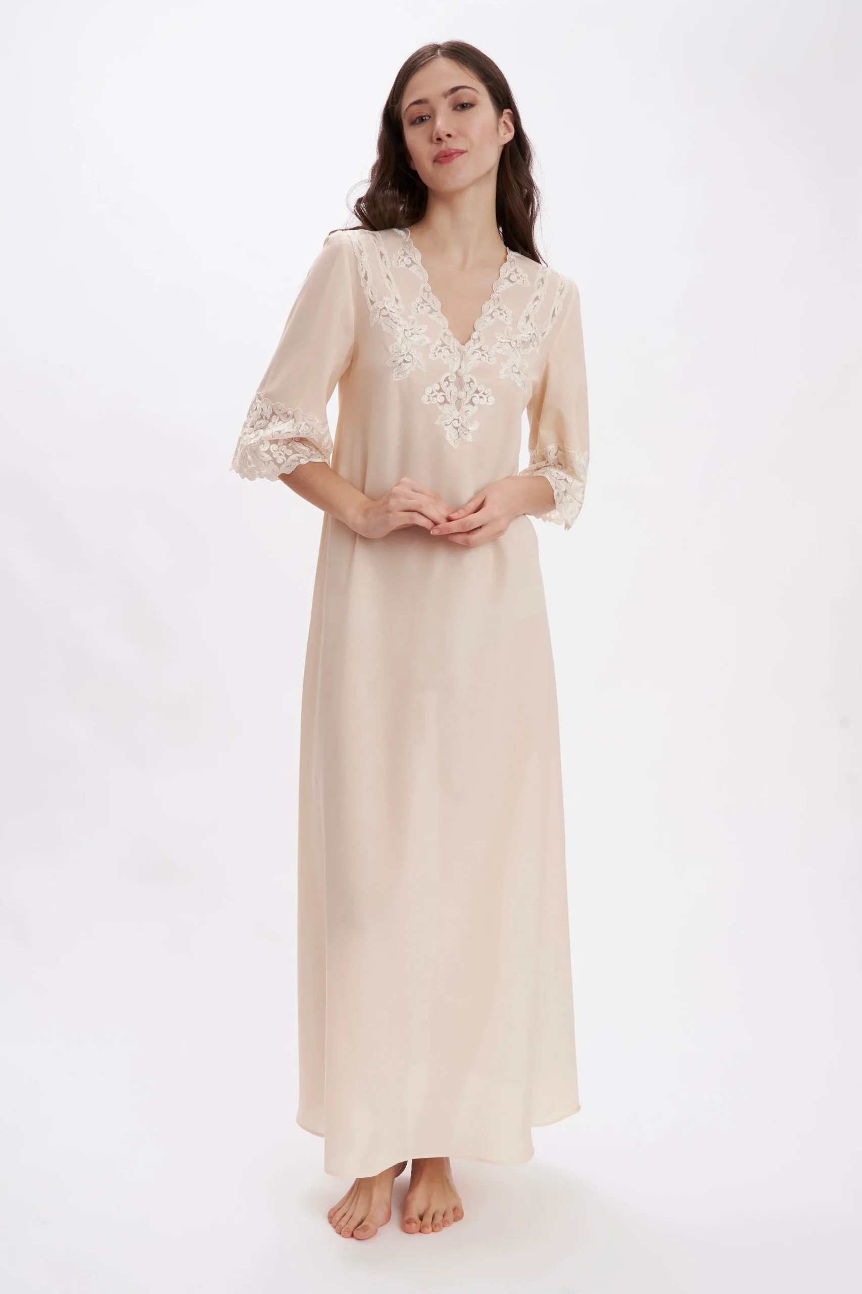 Apricot Shades - Mussola Cotton Nightgown