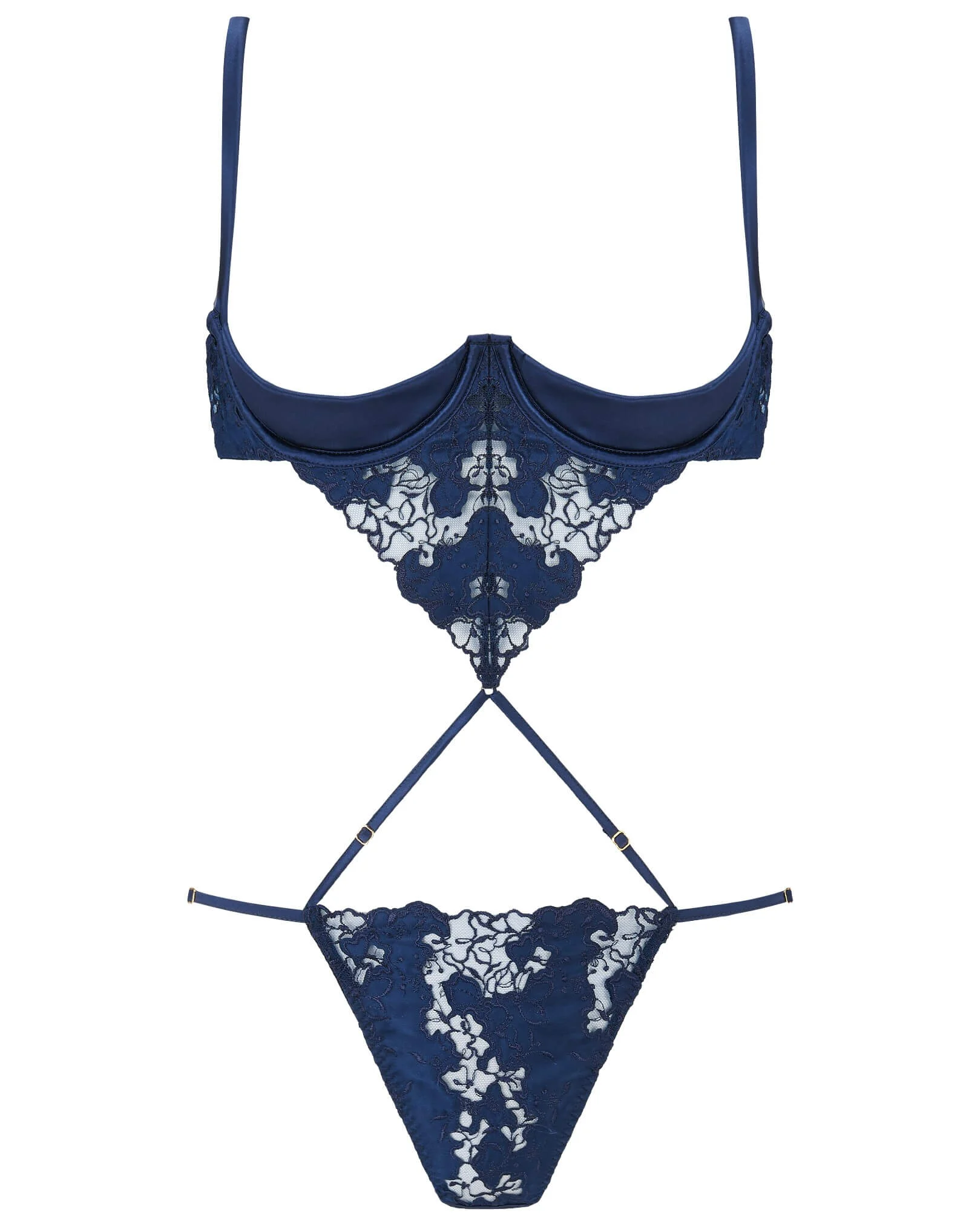 Arella Wired Open Playsuit Indigo Lace