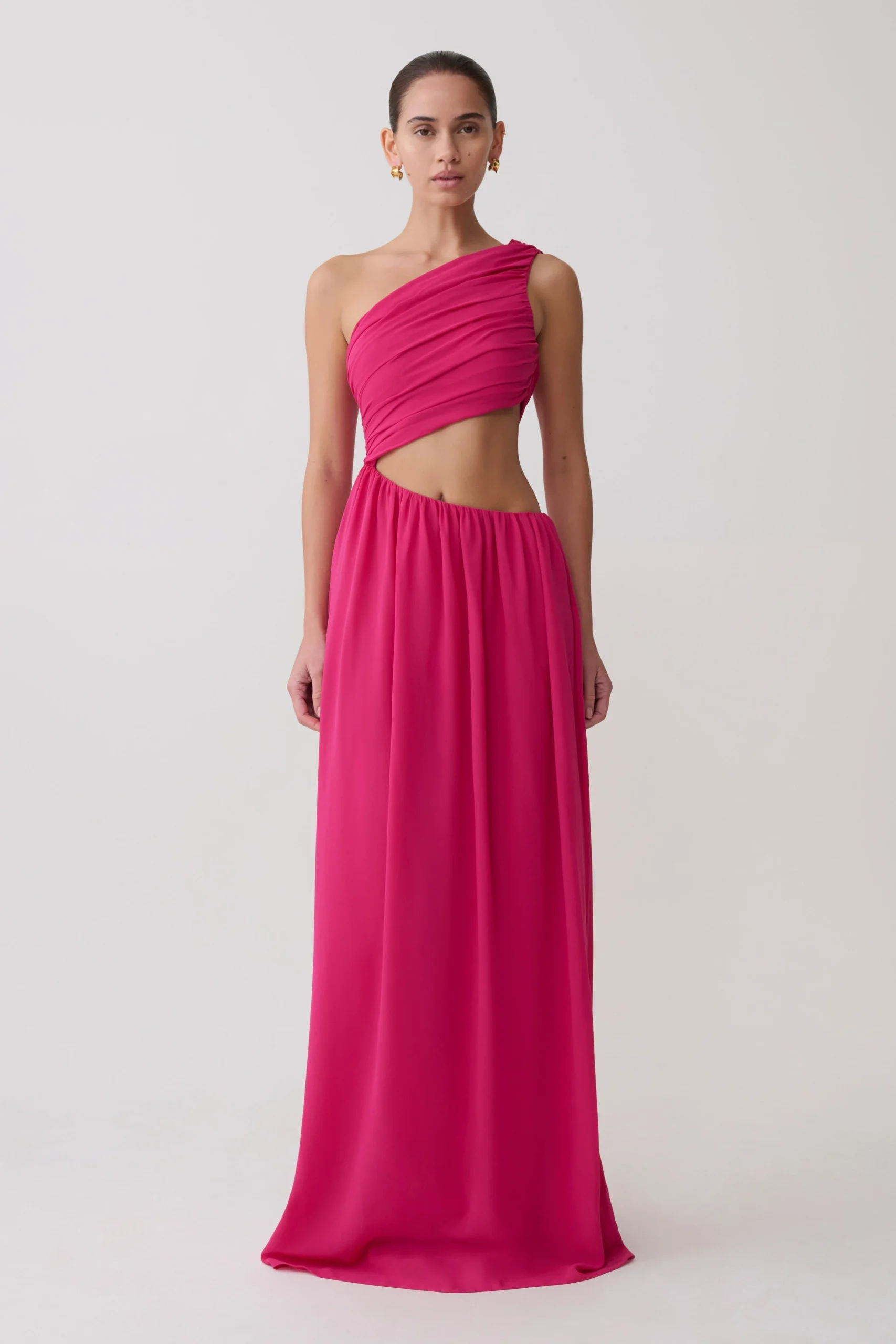 AriaFINAL SALEChiffon Cut Out Maxi Dress - Fuchsia