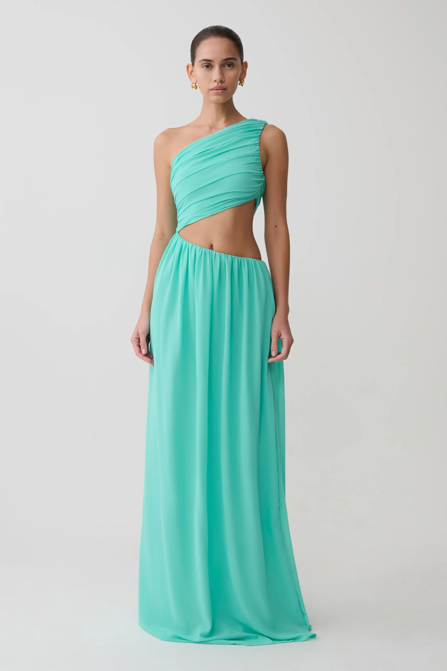 AriaFINAL SALEChiffon Cut Out Maxi Dress - Lagoon
