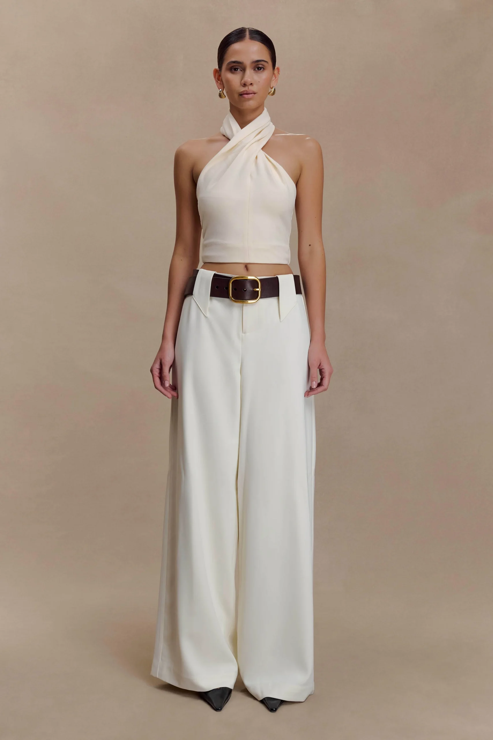 ArloWide Leg Suiting Trouser - Ivory