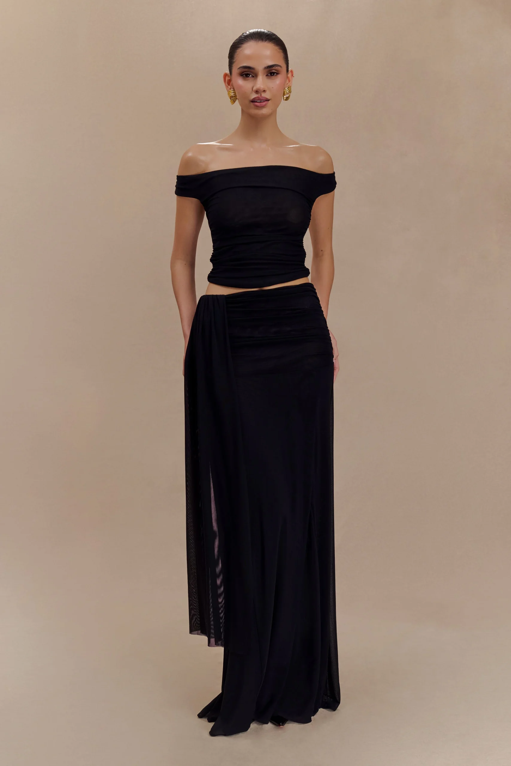 ArnaFINAL SALEMesh Maxi Skirt - Black