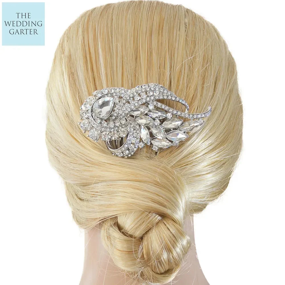 Art Deco Inspired Rhinestone Statement Bridal Headpiece