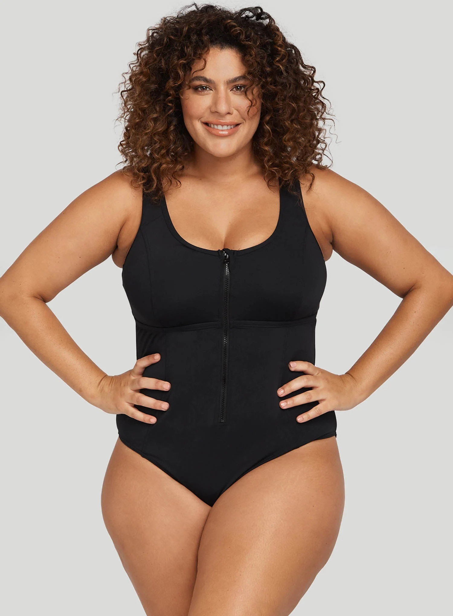 Artesands: Natare Chlorine Resistant Fuseli Zip One Piece Black