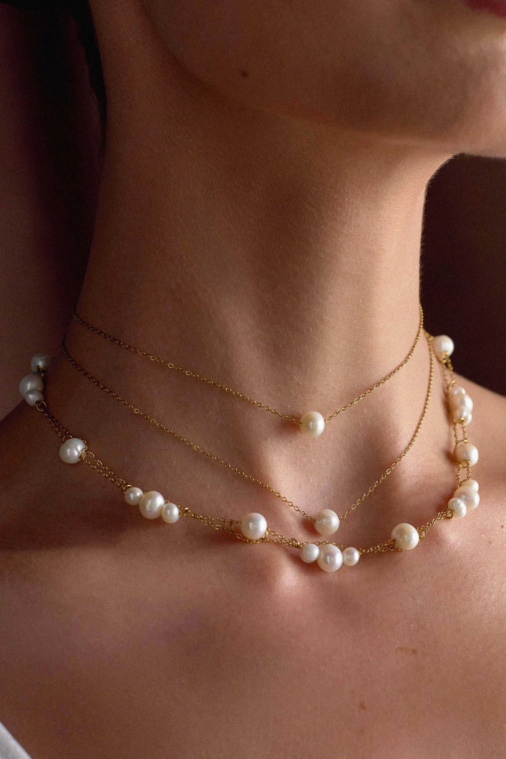 AryanneLayered Pearl Choker - Pearl