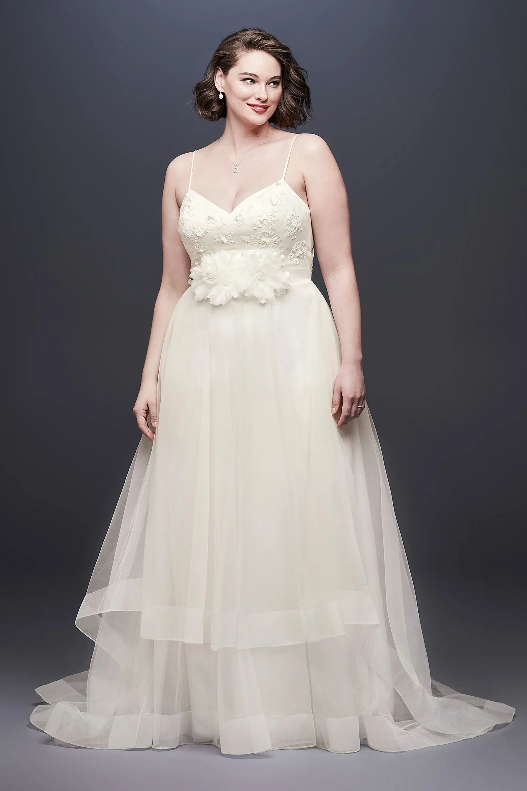 As-Is 3D Floral Bodice Plus Size Wedding Dress