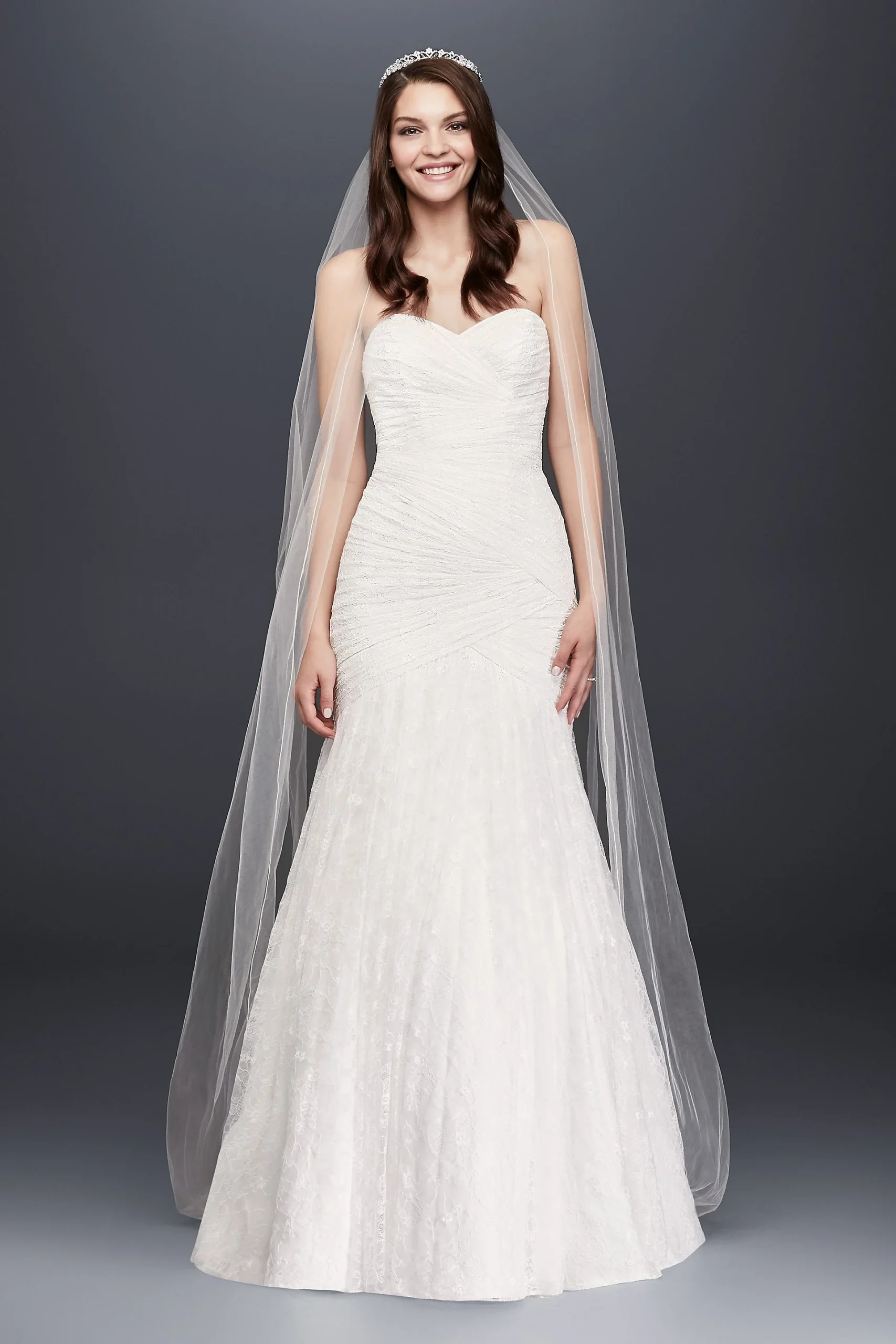 As-Is Allover Lace Strapless Mermaid Wedding Dress