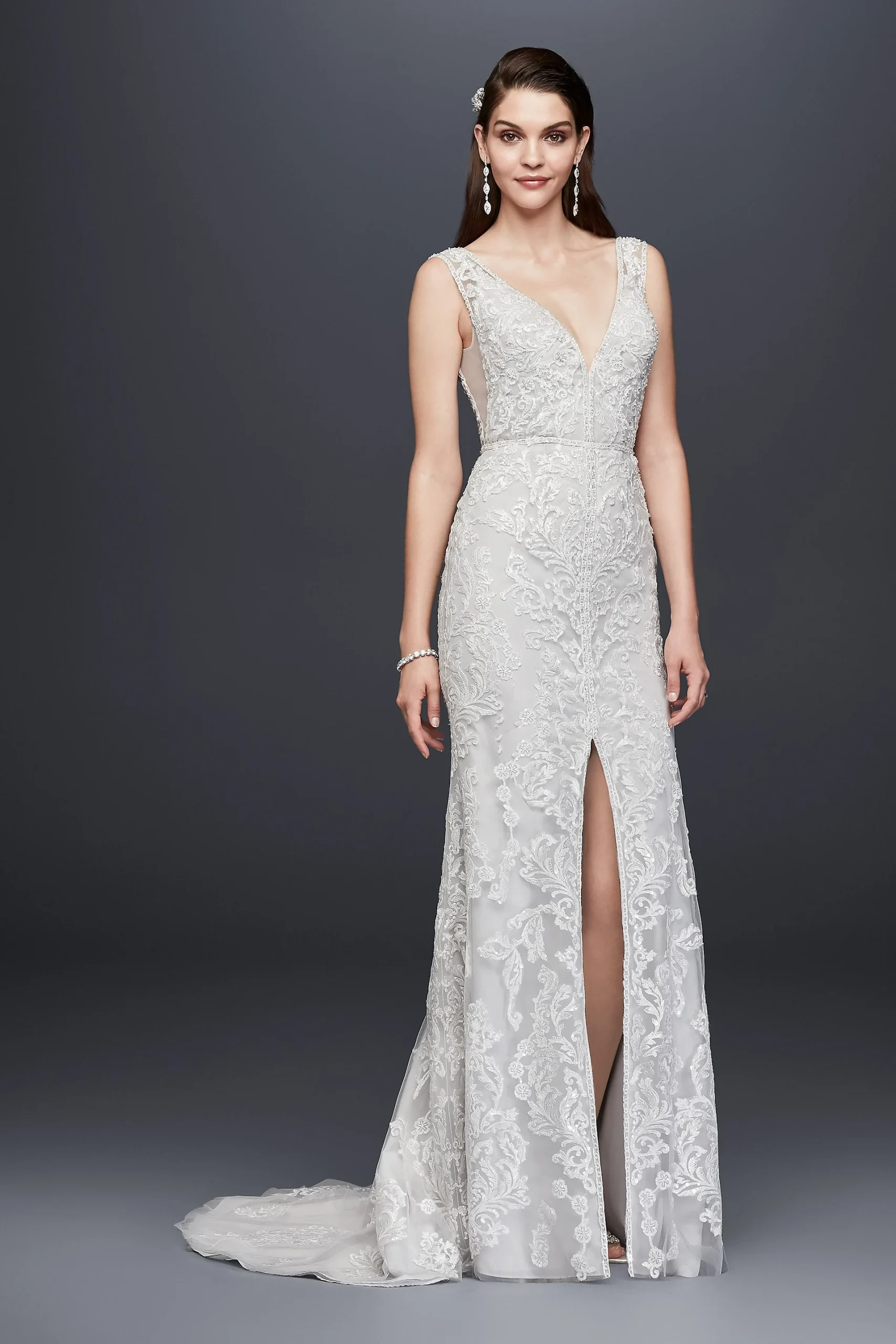 As-Is Beaded Illusion Wedding Dres
