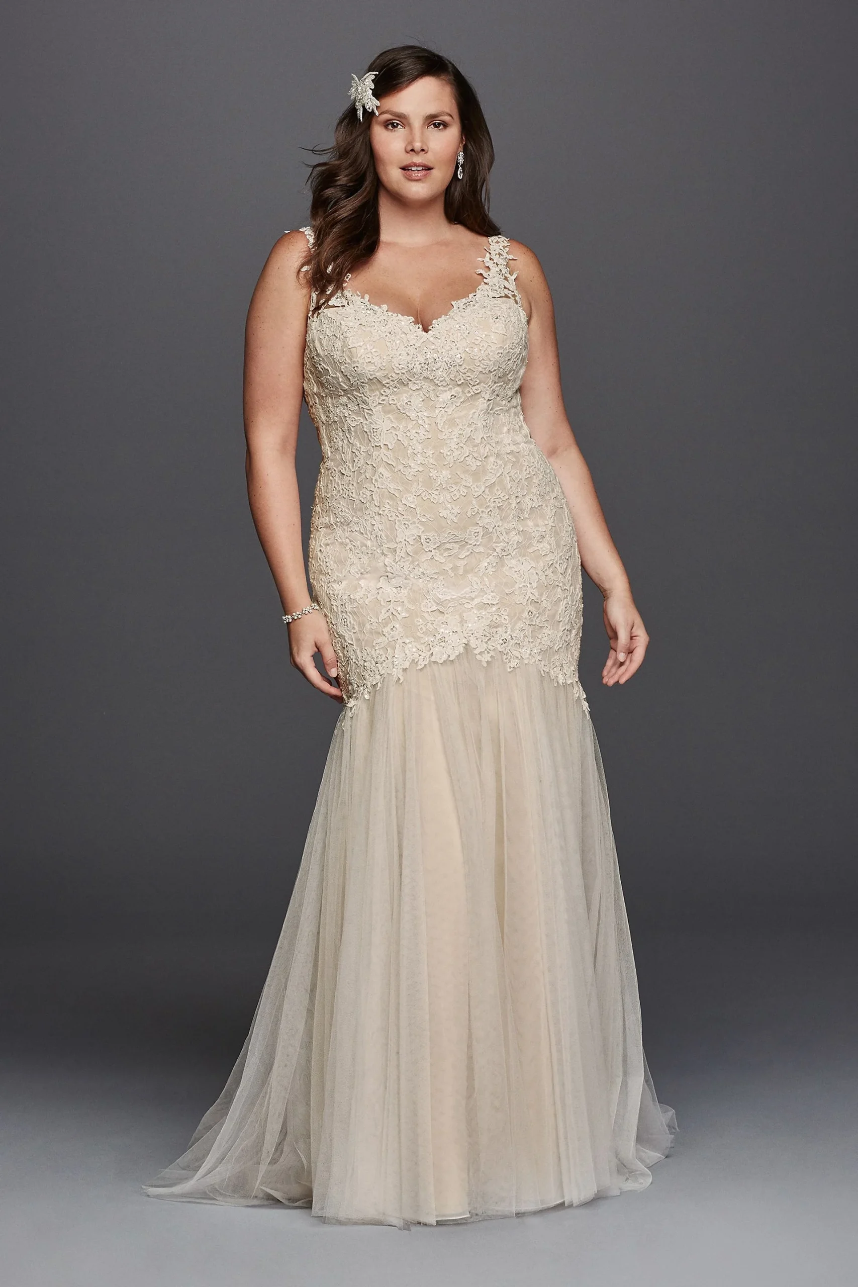 As-Is Beaded Trumpet Plus Size Wedding Dress