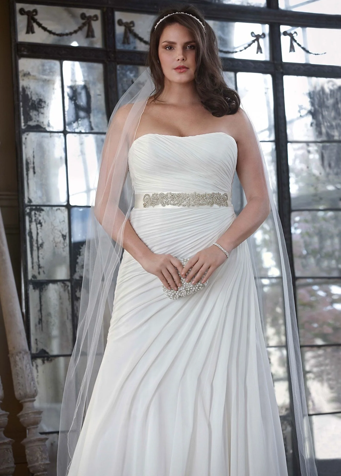 As-Is Chiffon Draped Plus Size Wedding Dress