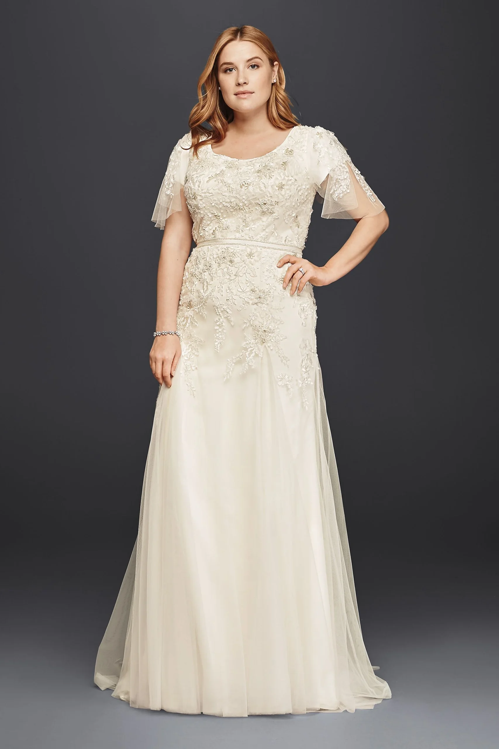 As-Is Floral Lace Plus Size Wedding Dress
