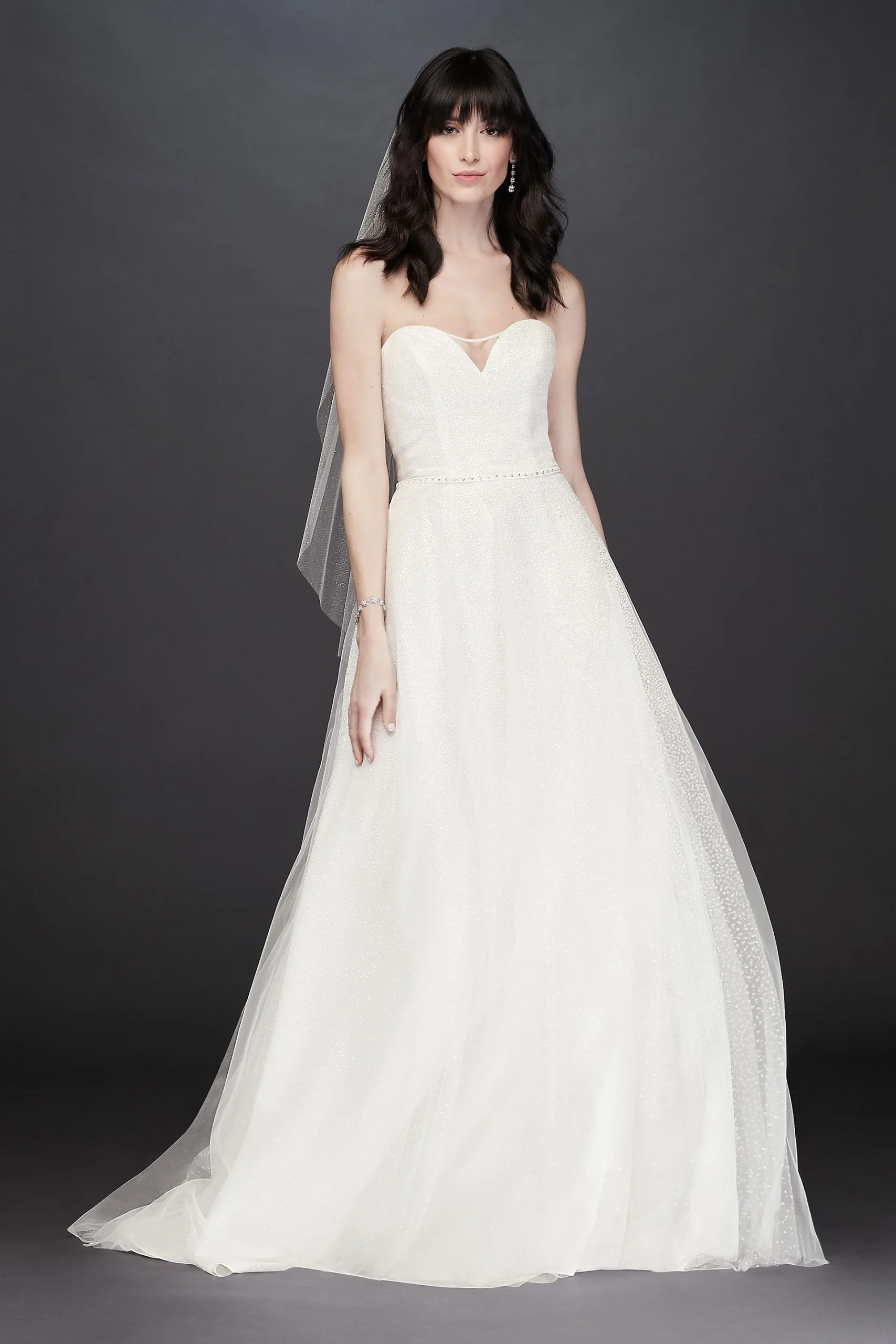 As-Is Gradient Glitter Tulle Petite Wedding Dress
