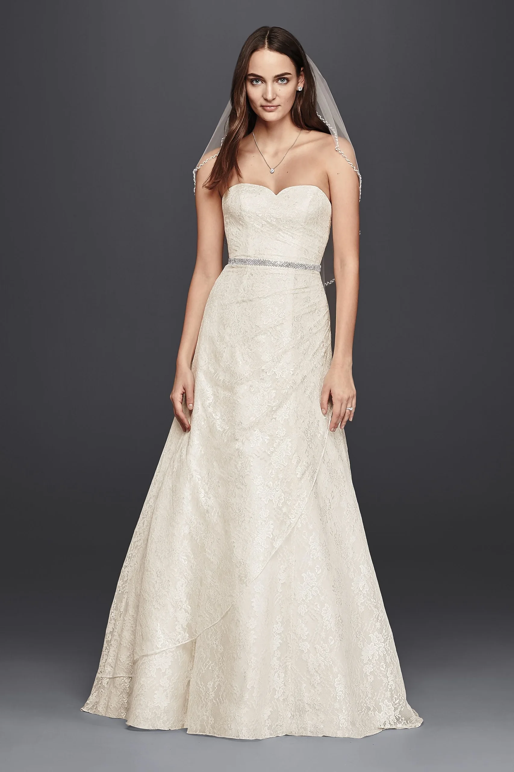 As-Is Lace A-Line Strapless Wedding Dress