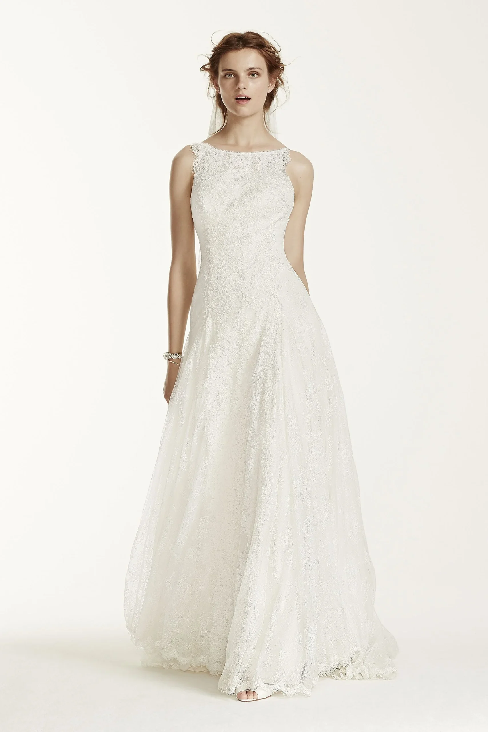 As-Is Lace Wedding Dress with High Neck