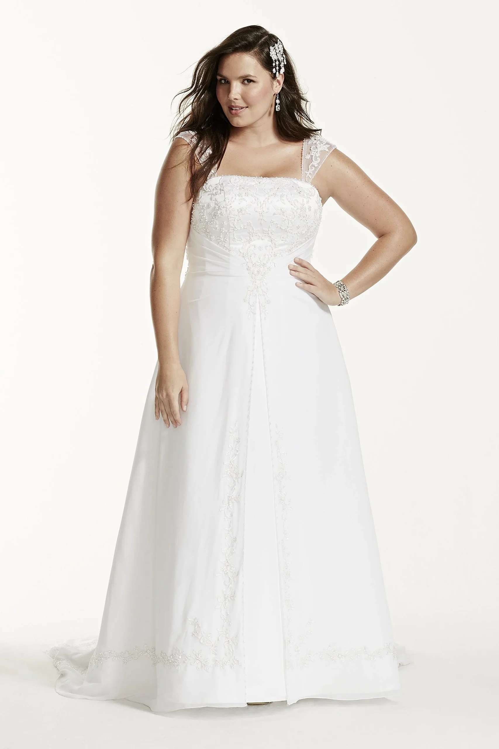 As-Is A-line with Chiffon Split Overlay
