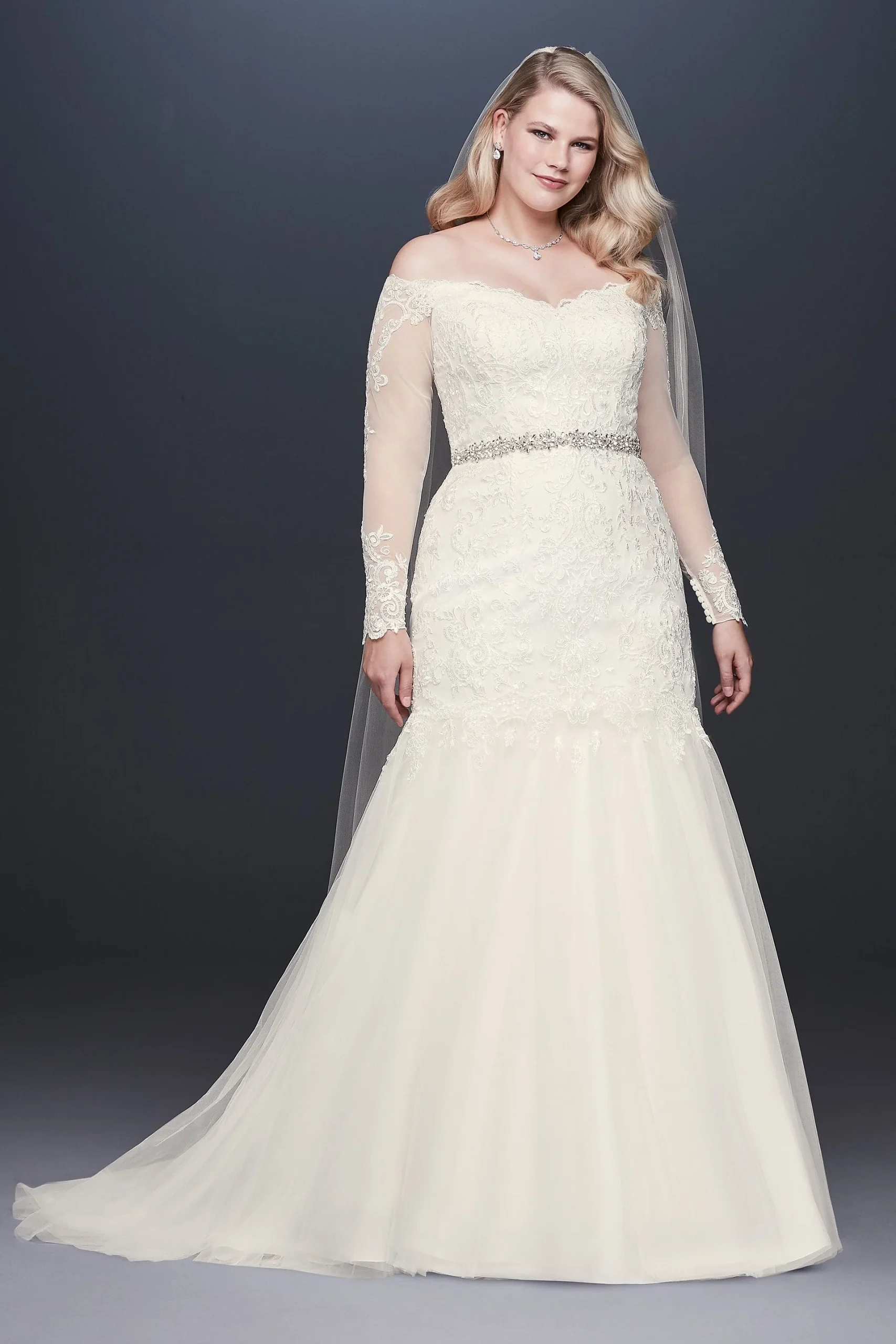 As-Is Long Sleeve Plus Size Wedding Dress