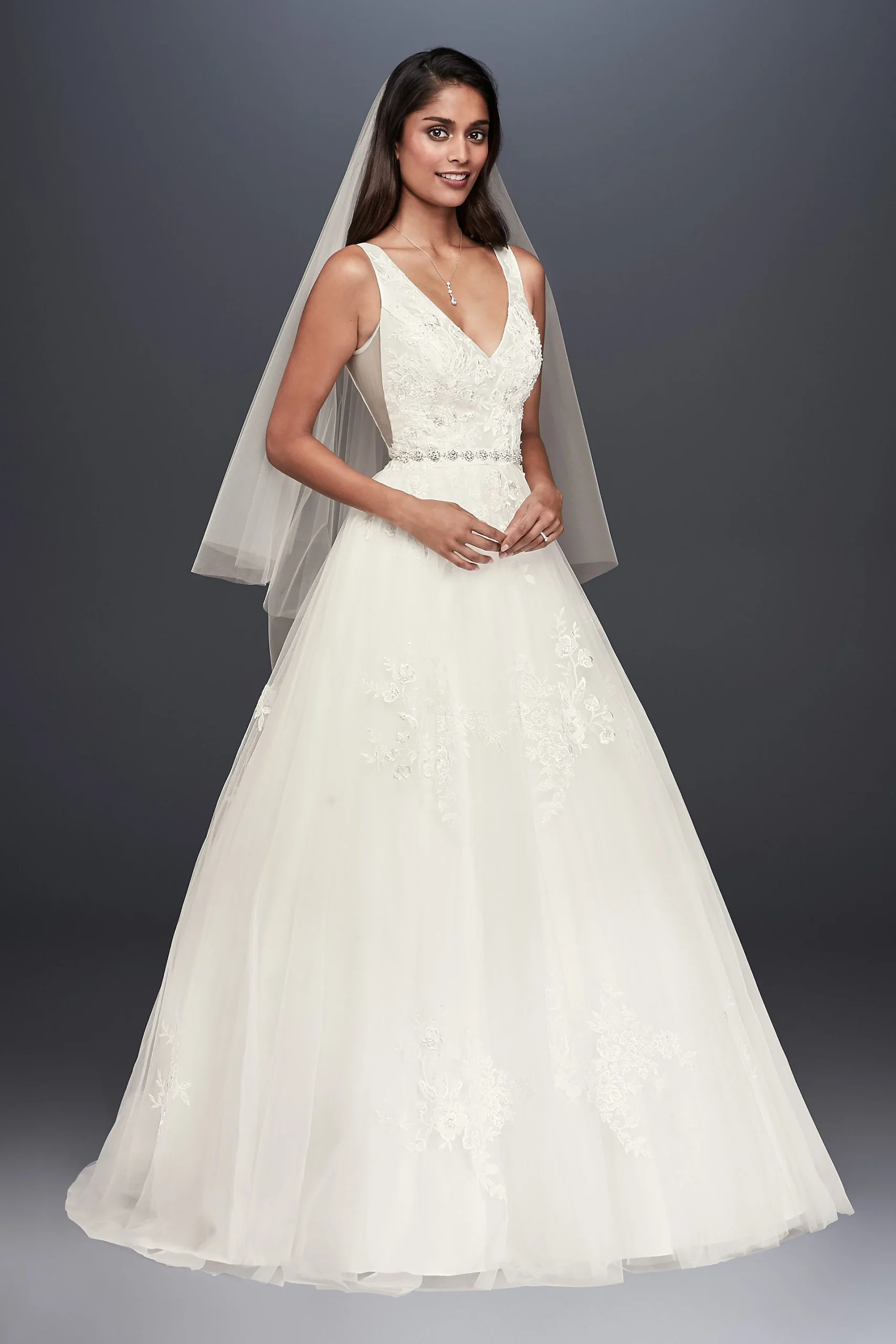 As-Is Mikado V-Neck Ball Gown Wedding Dress
