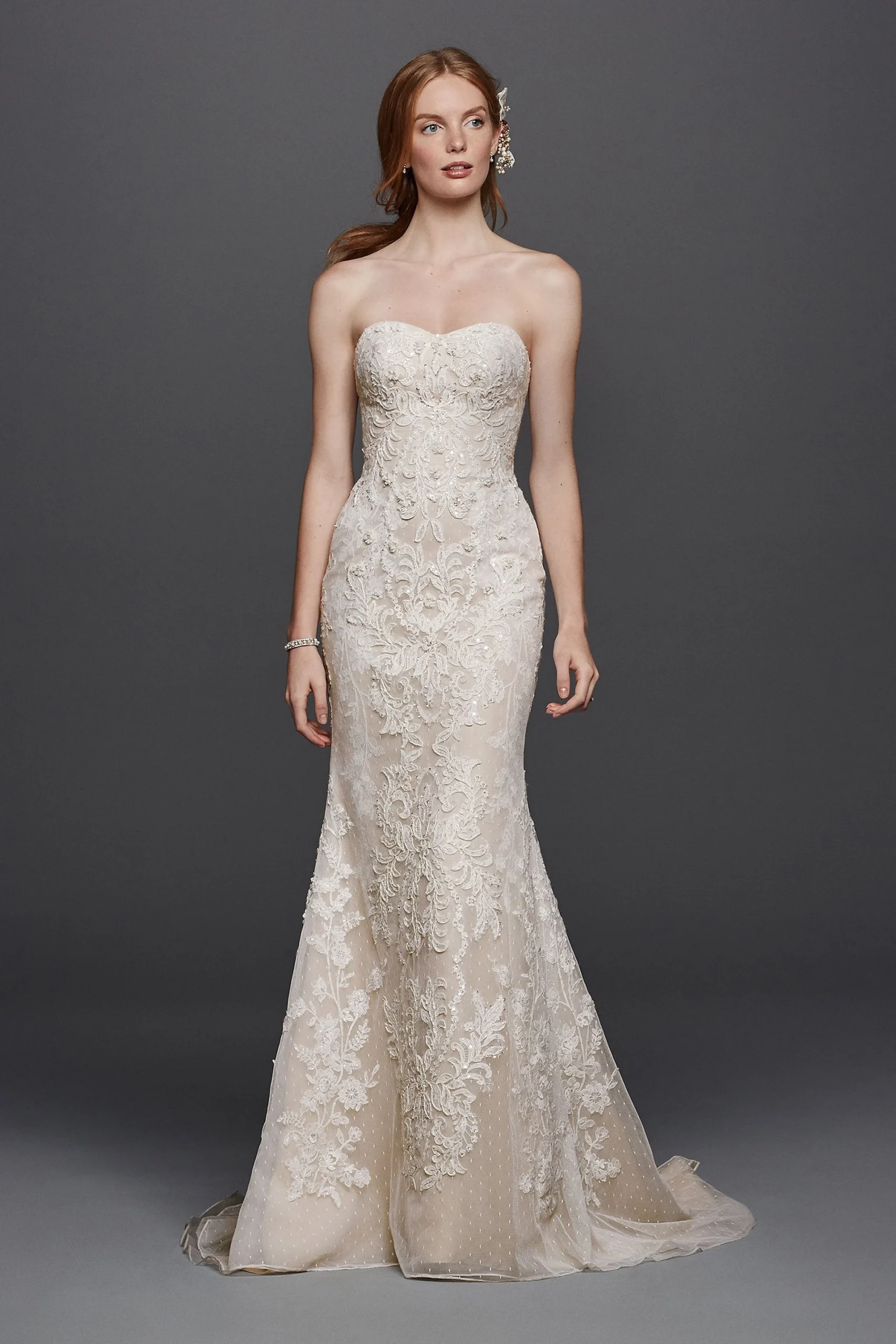 As-Is Oleg Cassini Point D'Esprit Wedding Dress