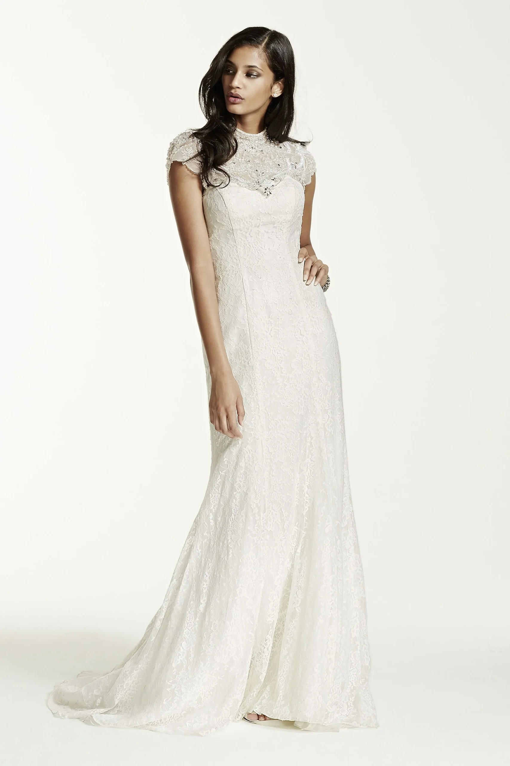 As-Is Petite Lace Sheath Gown