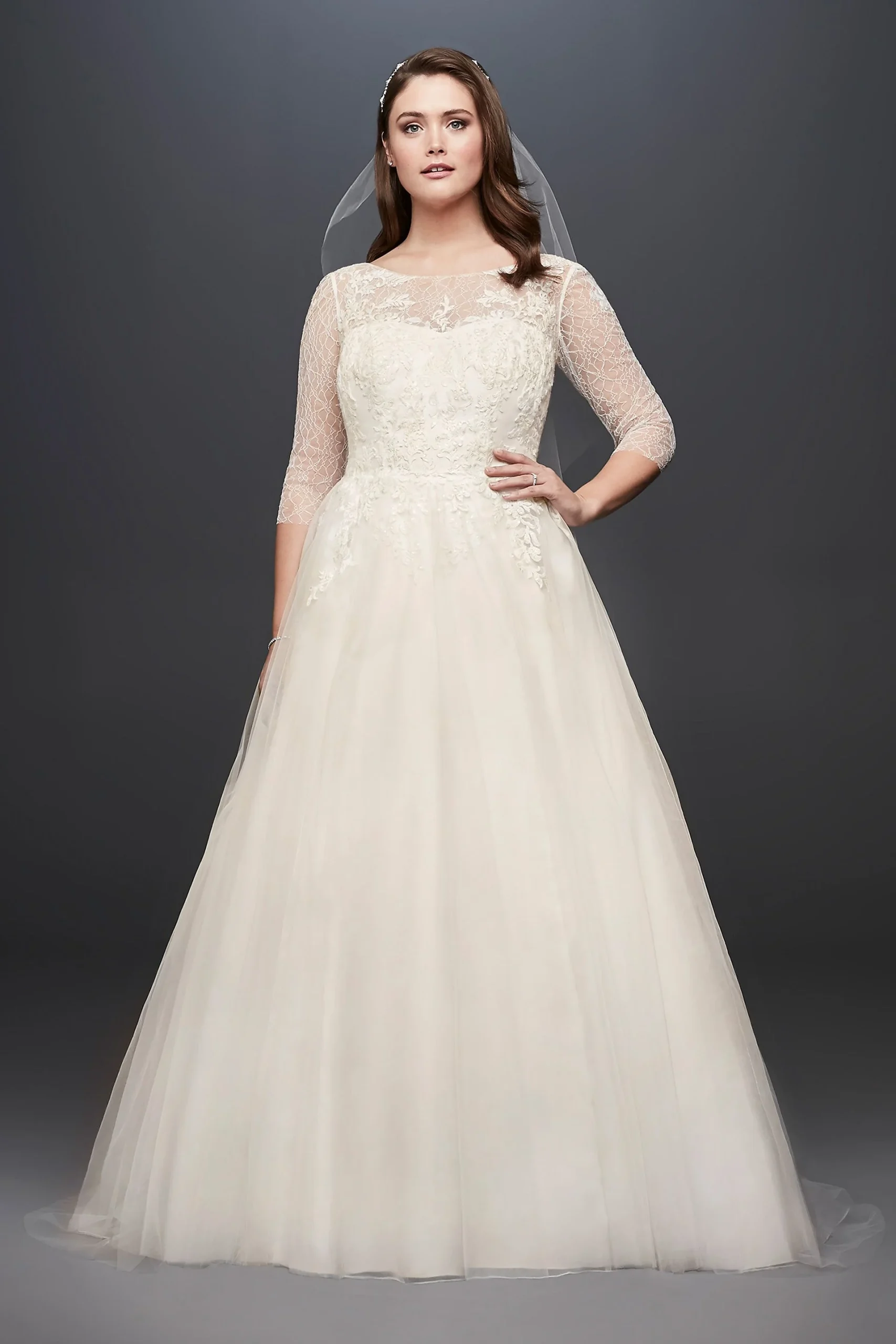 As-Is Plus Size Illusion Bodice Wedding Dress