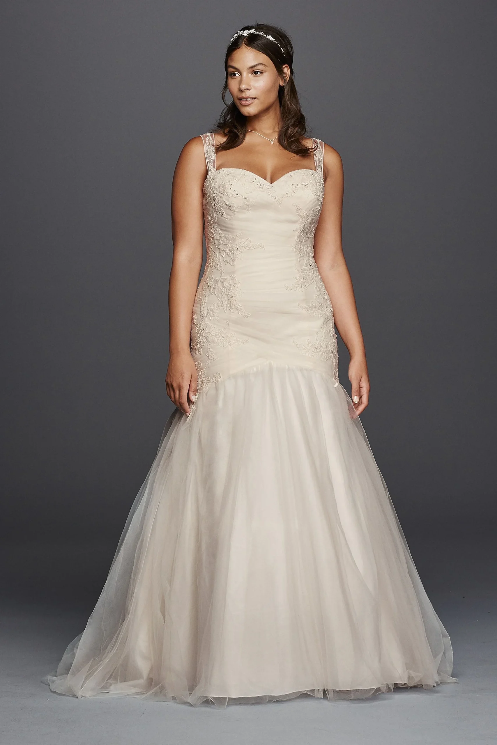 As-Is Plus Size Tulle Trumpet Wedding Dress