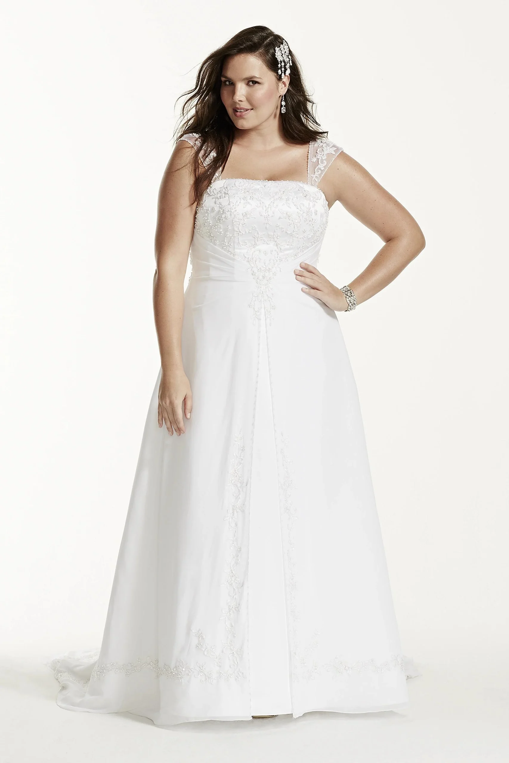 As-Is Plus Size Wedding Dress with Cap Sleeves