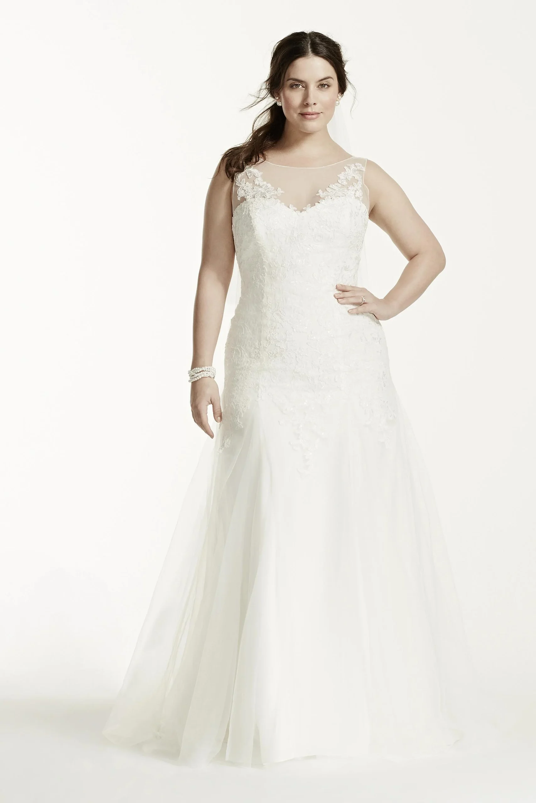 As-Is Plus Size Wedding Dress with Deep V Back