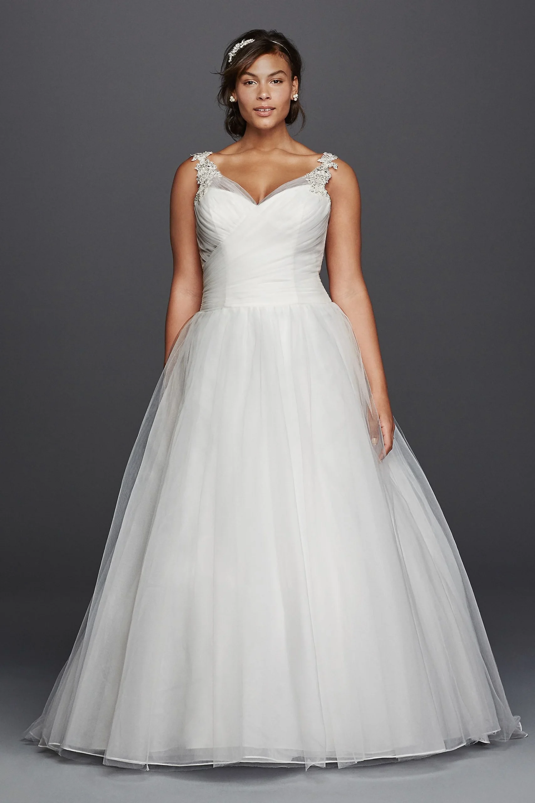As-Is Plus Size Wedding Dress with Illusion Straps