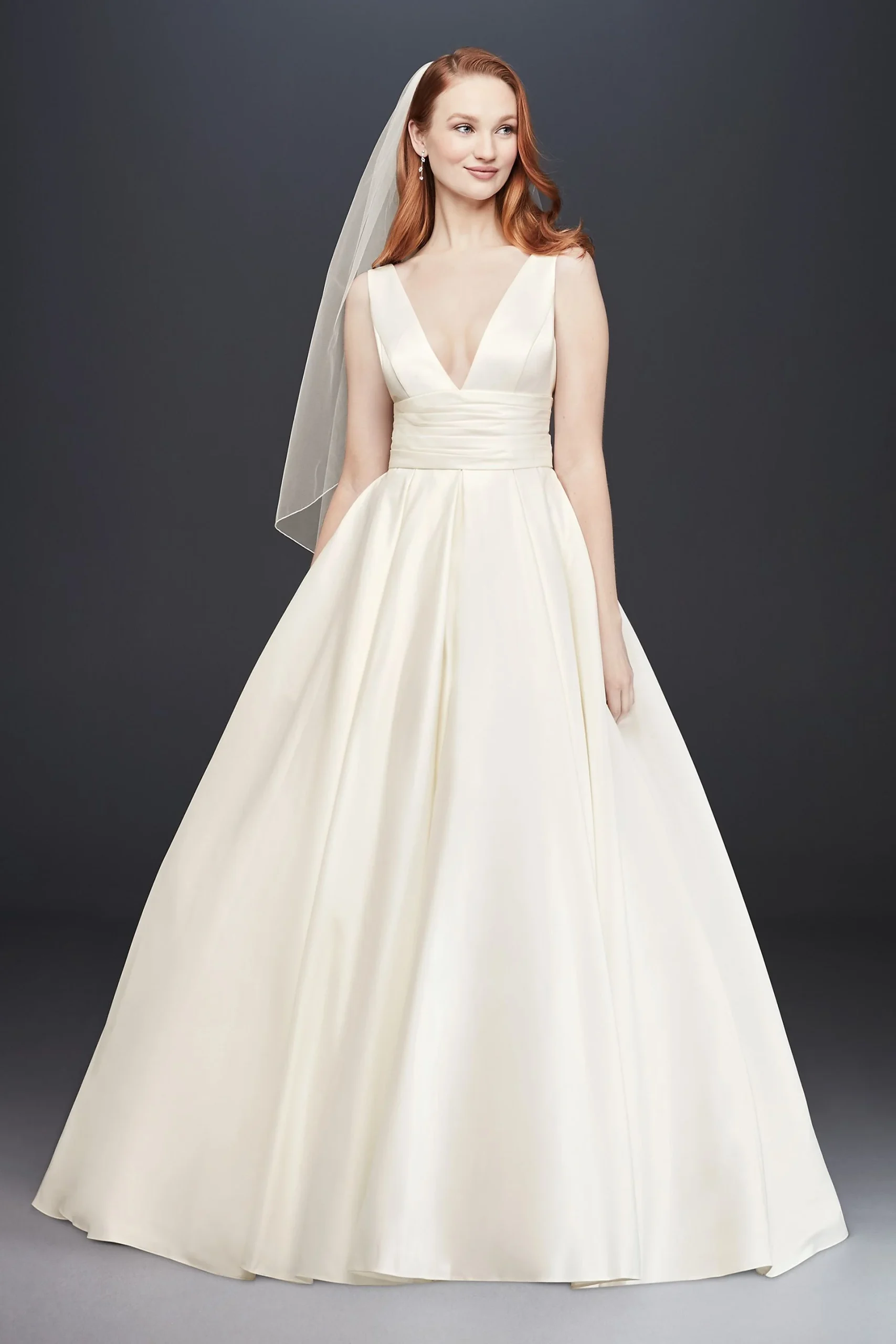 As-Is Satin Cummerbund Ball Gown Wedding Dress