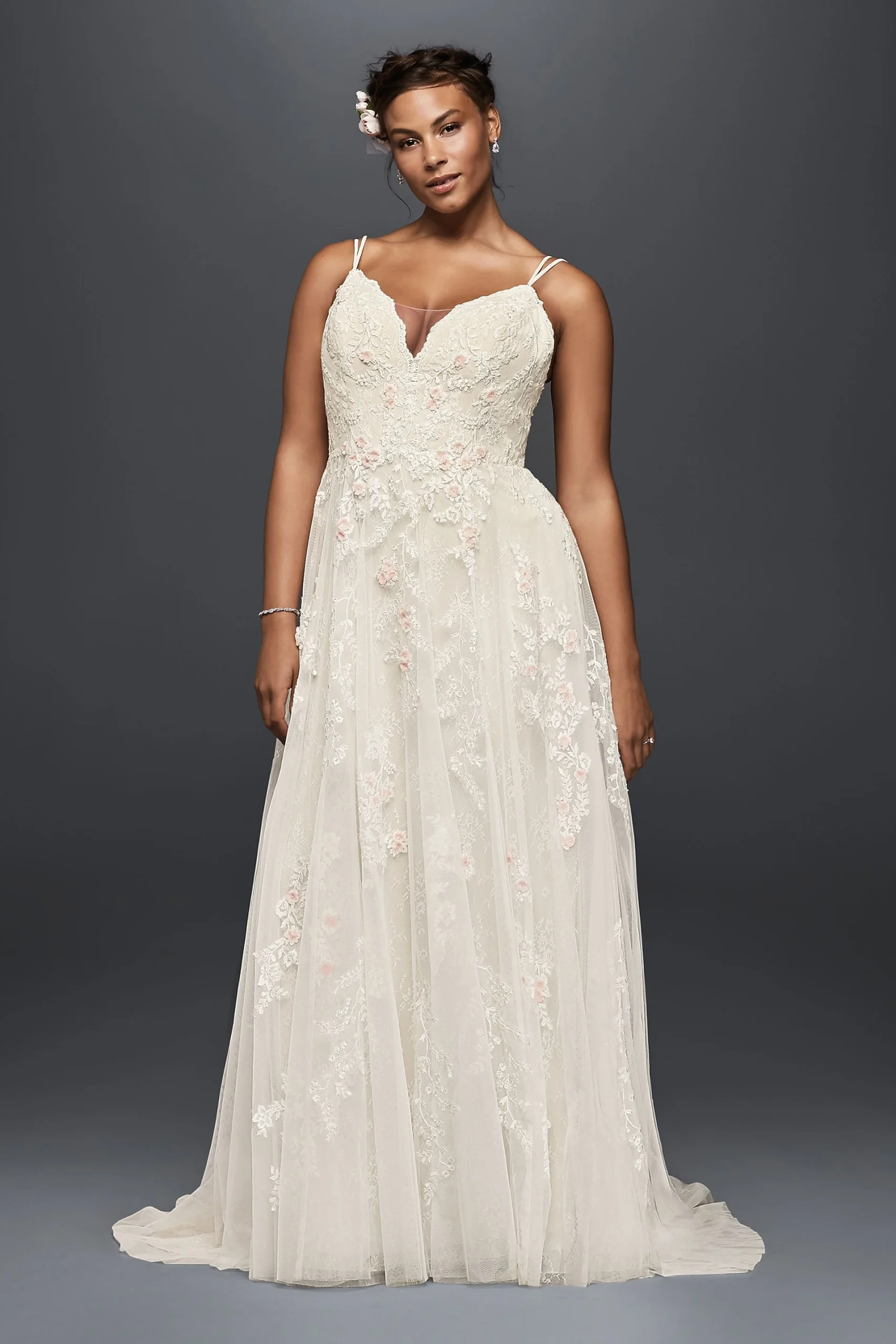 As-Is Scalloped A-Line Plus Size Wedding Dress