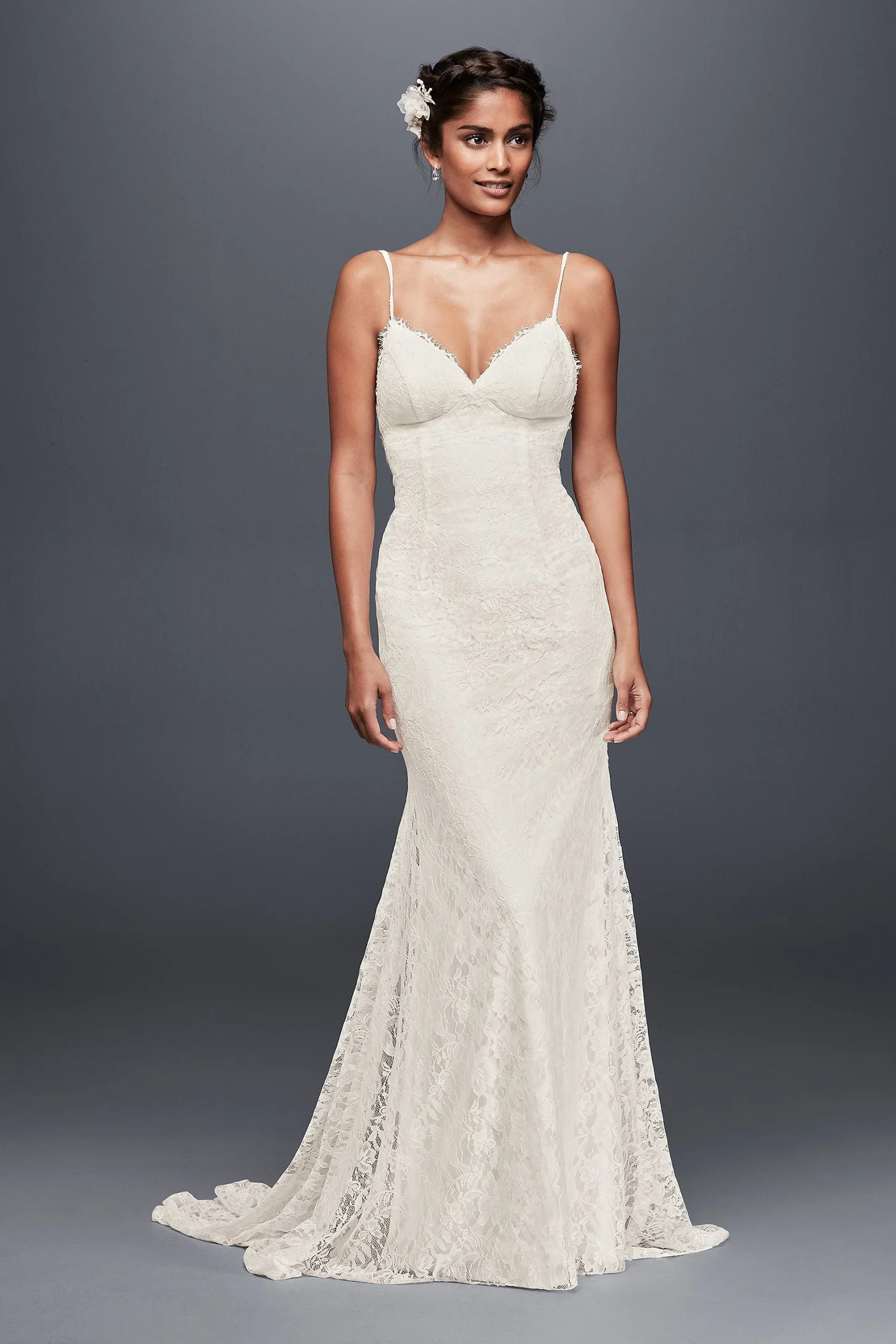 As-Is Soft Lace Wedding Dress with Low Back