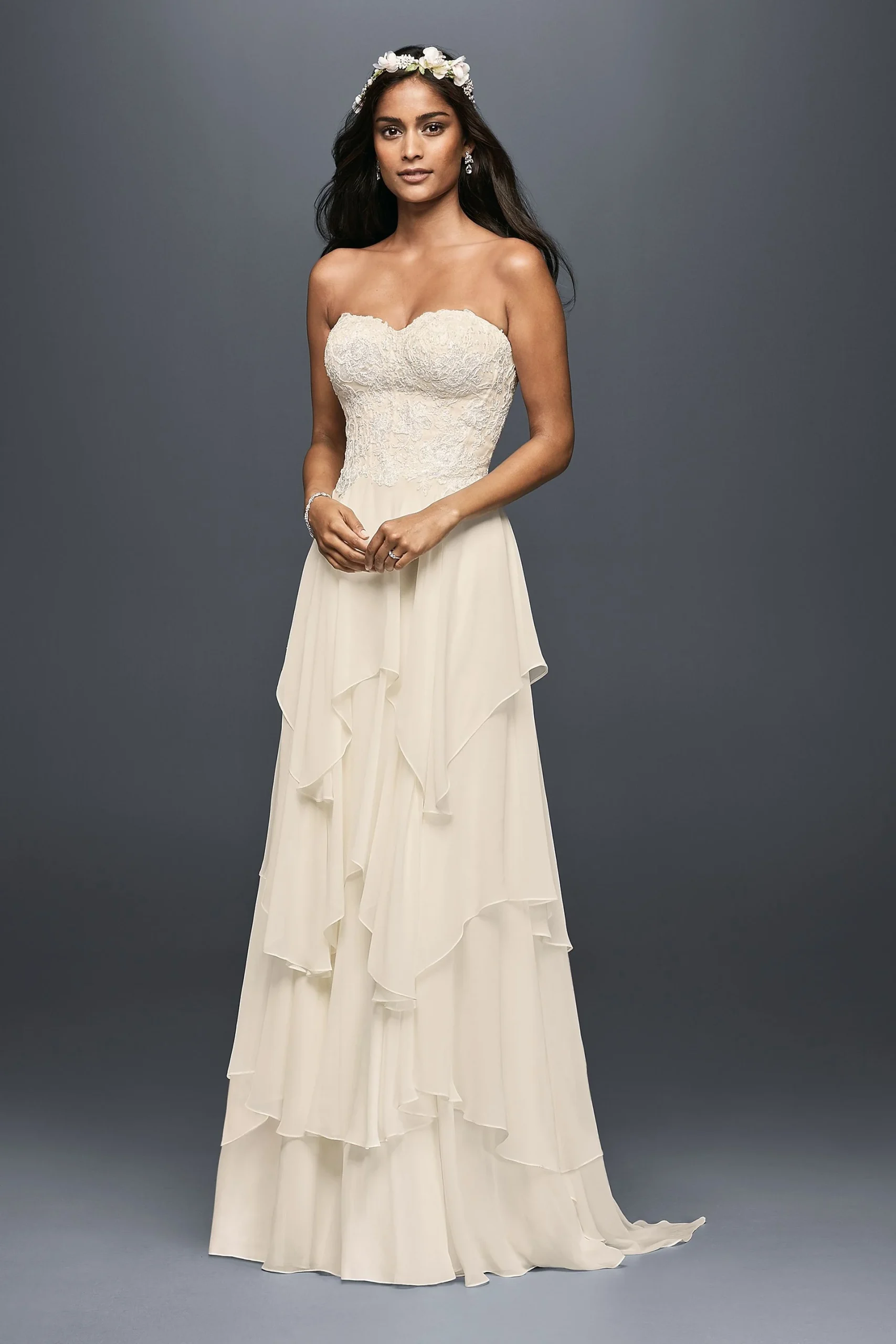 As-Is Tiered Chiffon A-Line Wedding Dress